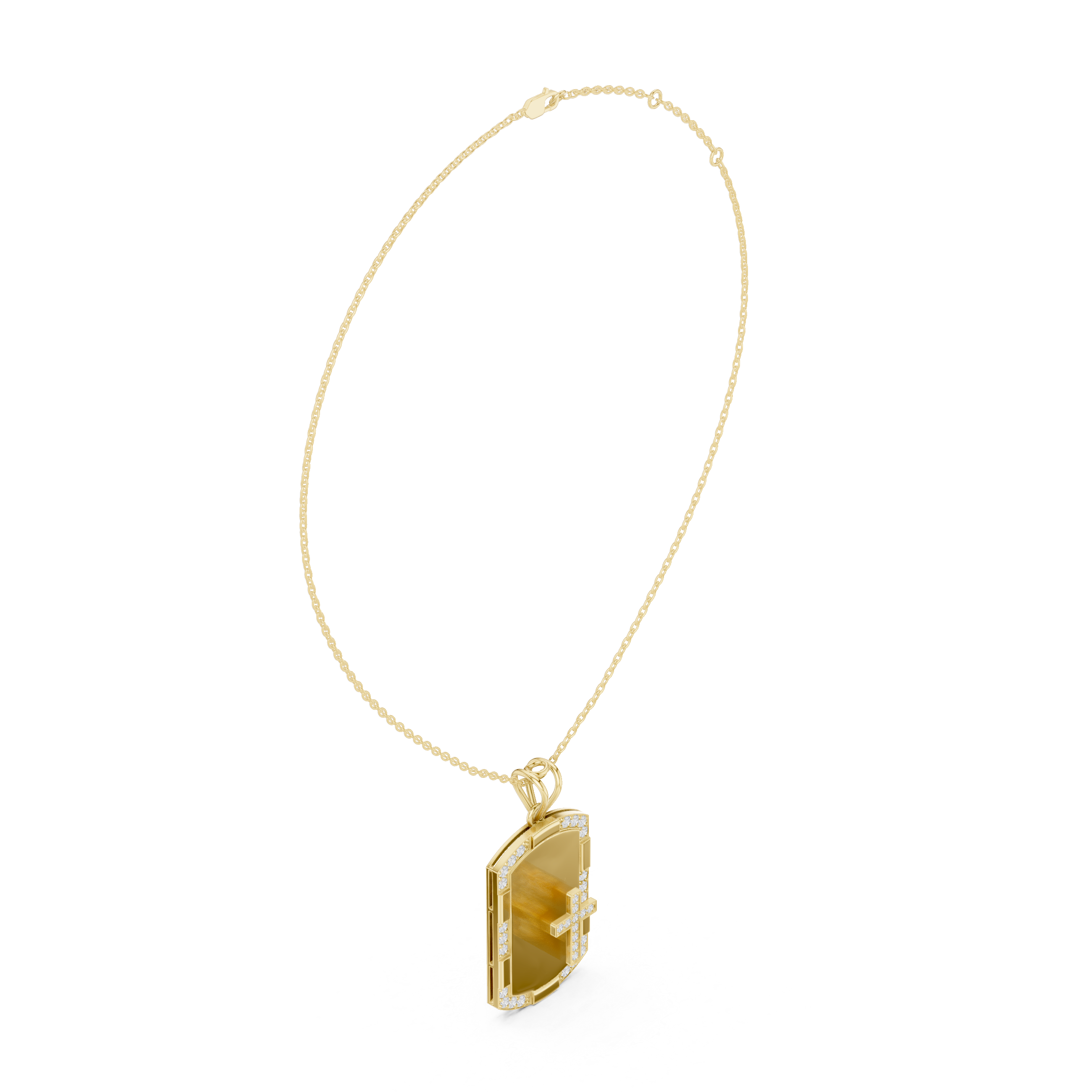 Diamond Cross Tag Pendant