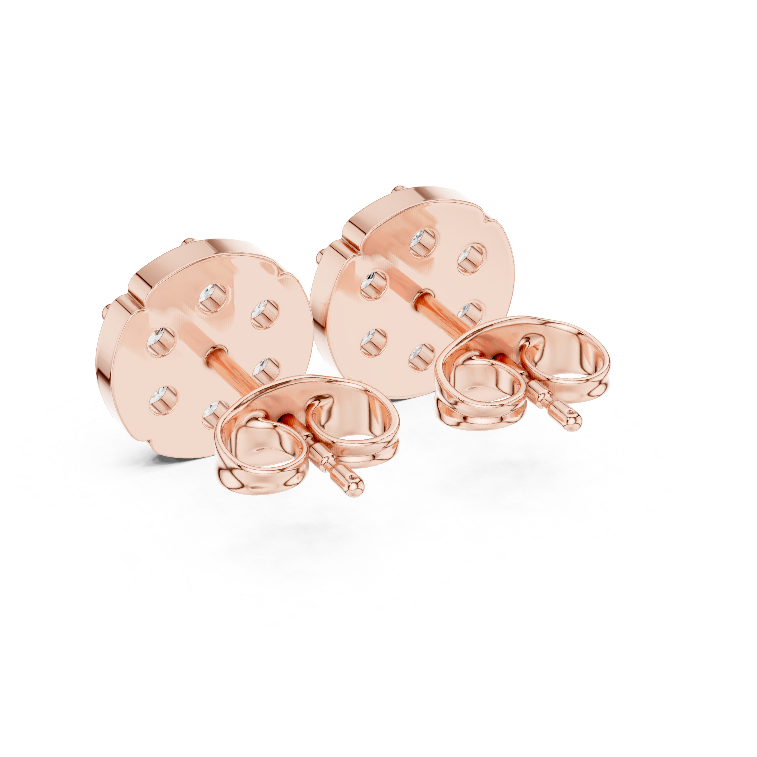 Luxury Round Cluster Diamond Stud Earrings