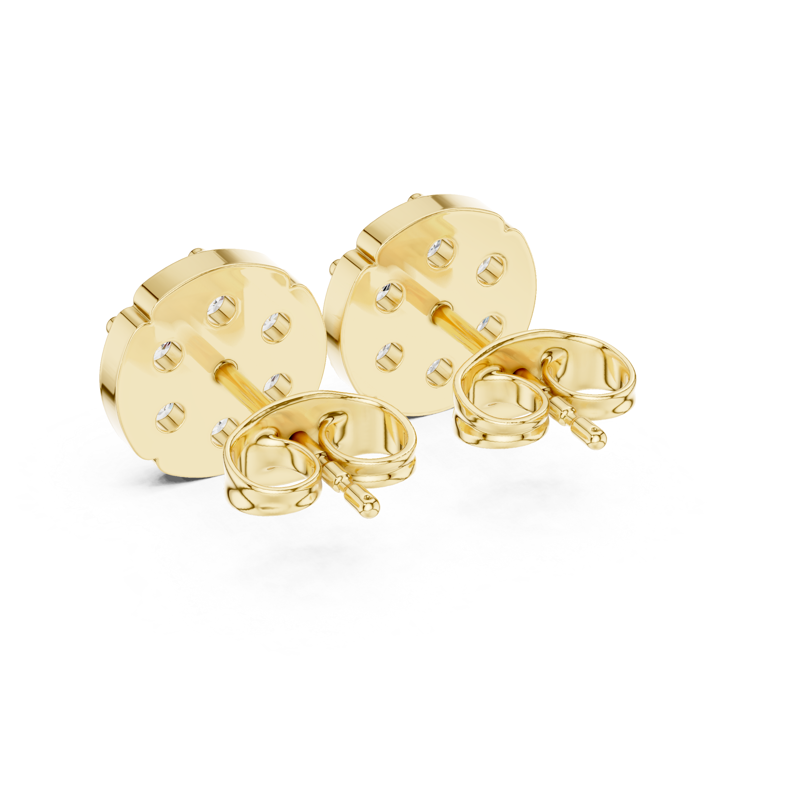 Luxury Round Cluster Diamond Stud Earrings