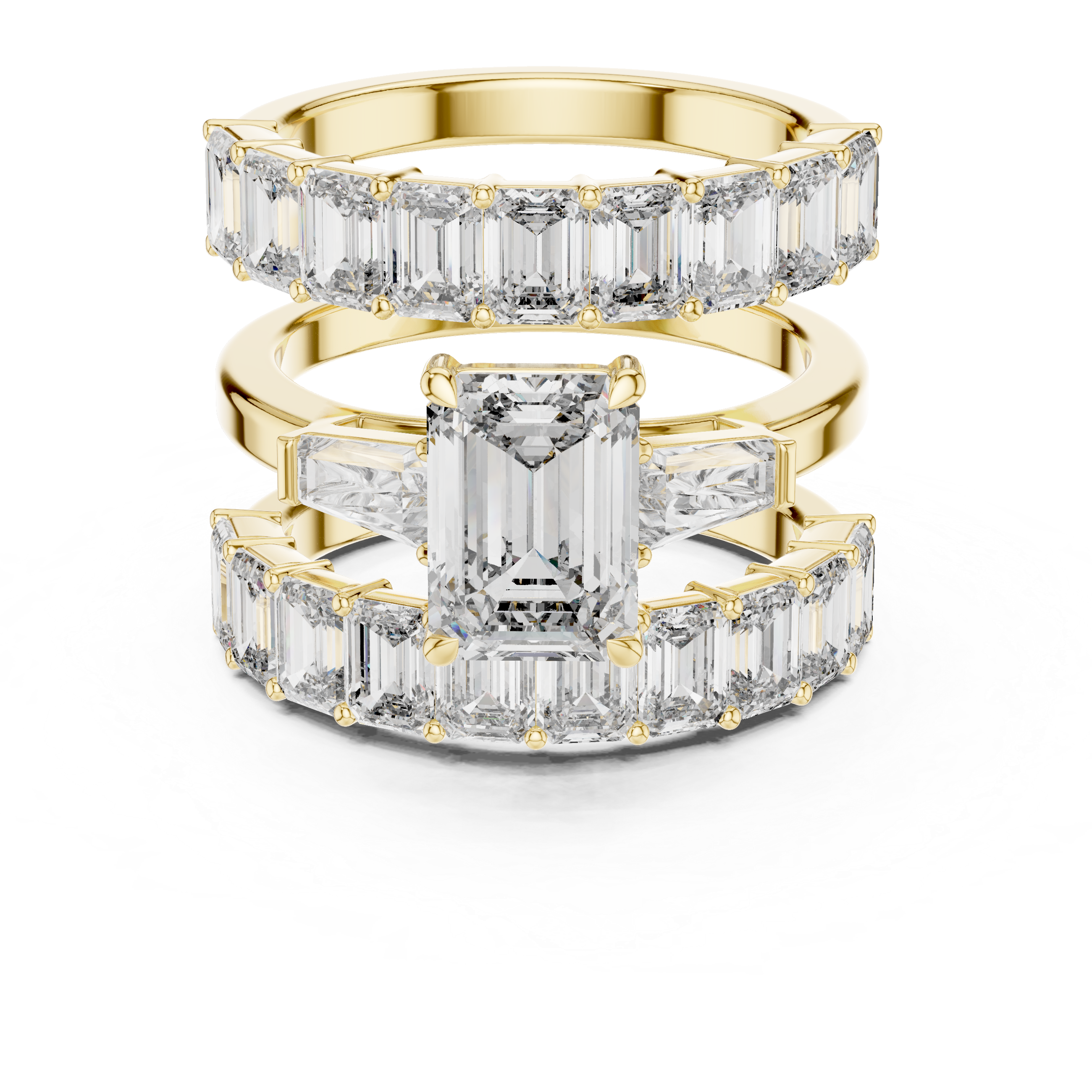 Emerald Diamond Ring Set