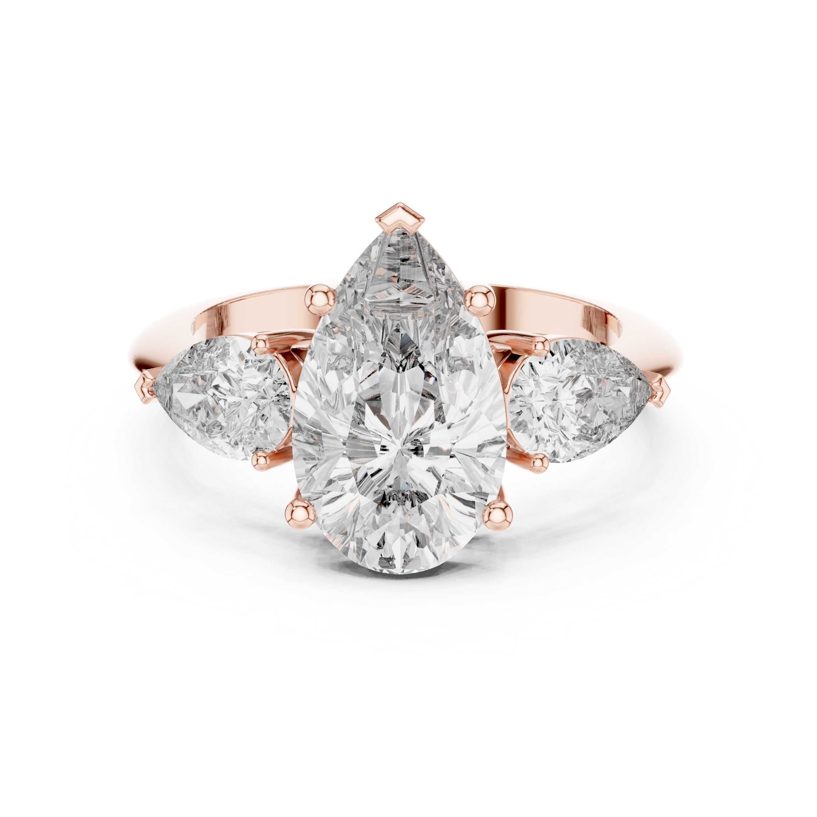 Pear Diamond Three Stone Ring