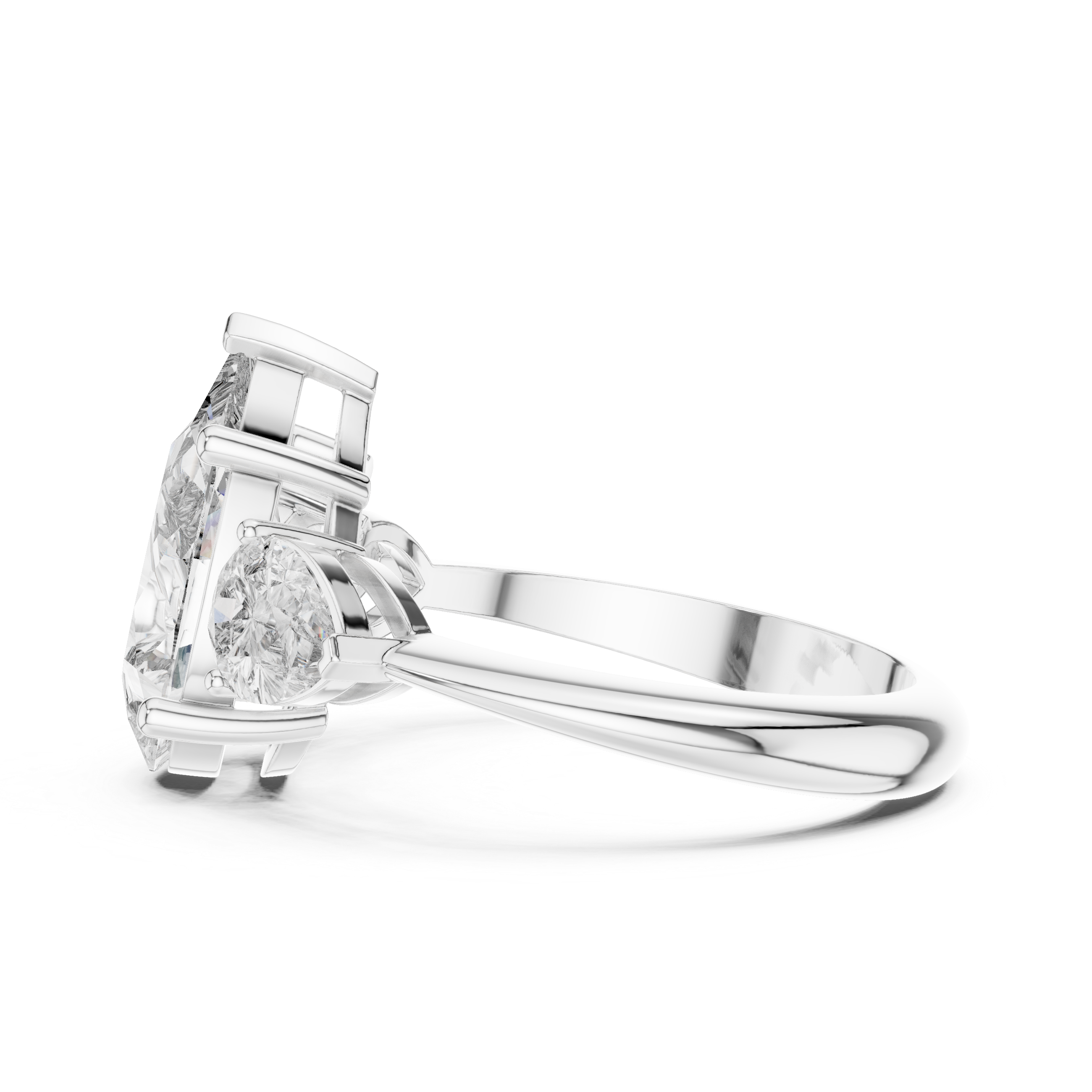 Pear Diamond Three Stone Ring