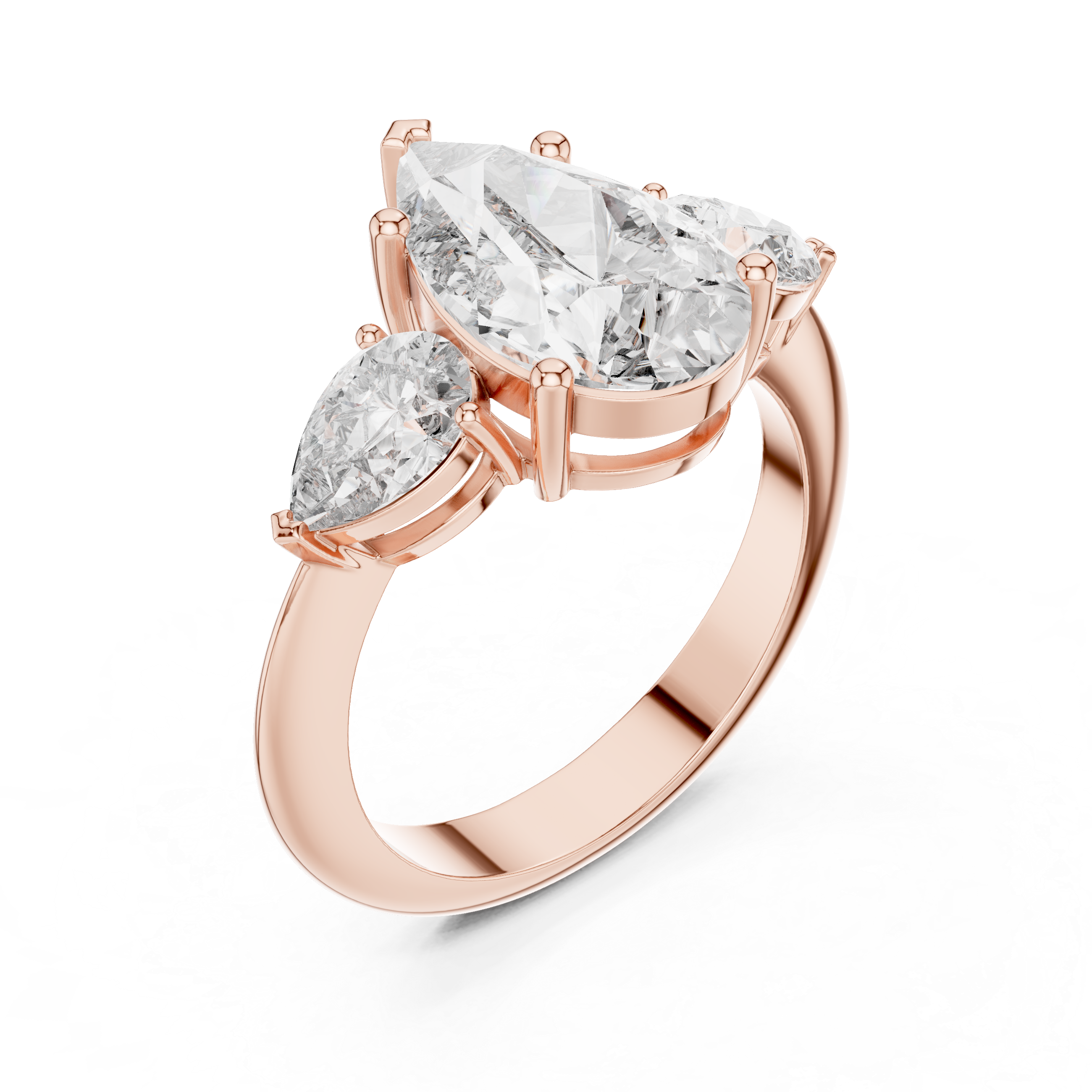Pear Diamond Three Stone Ring