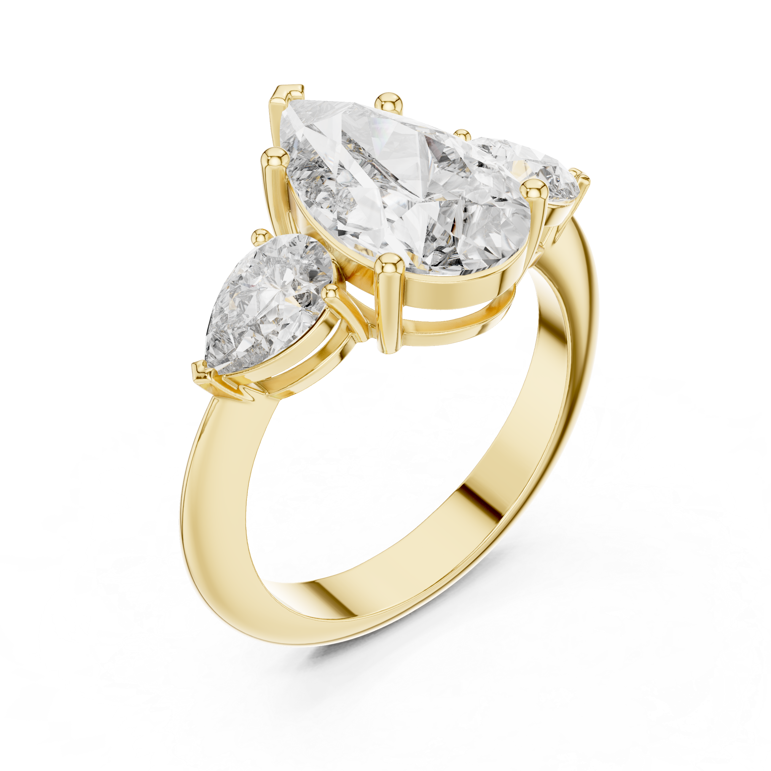 Pear Diamond Three Stone Ring