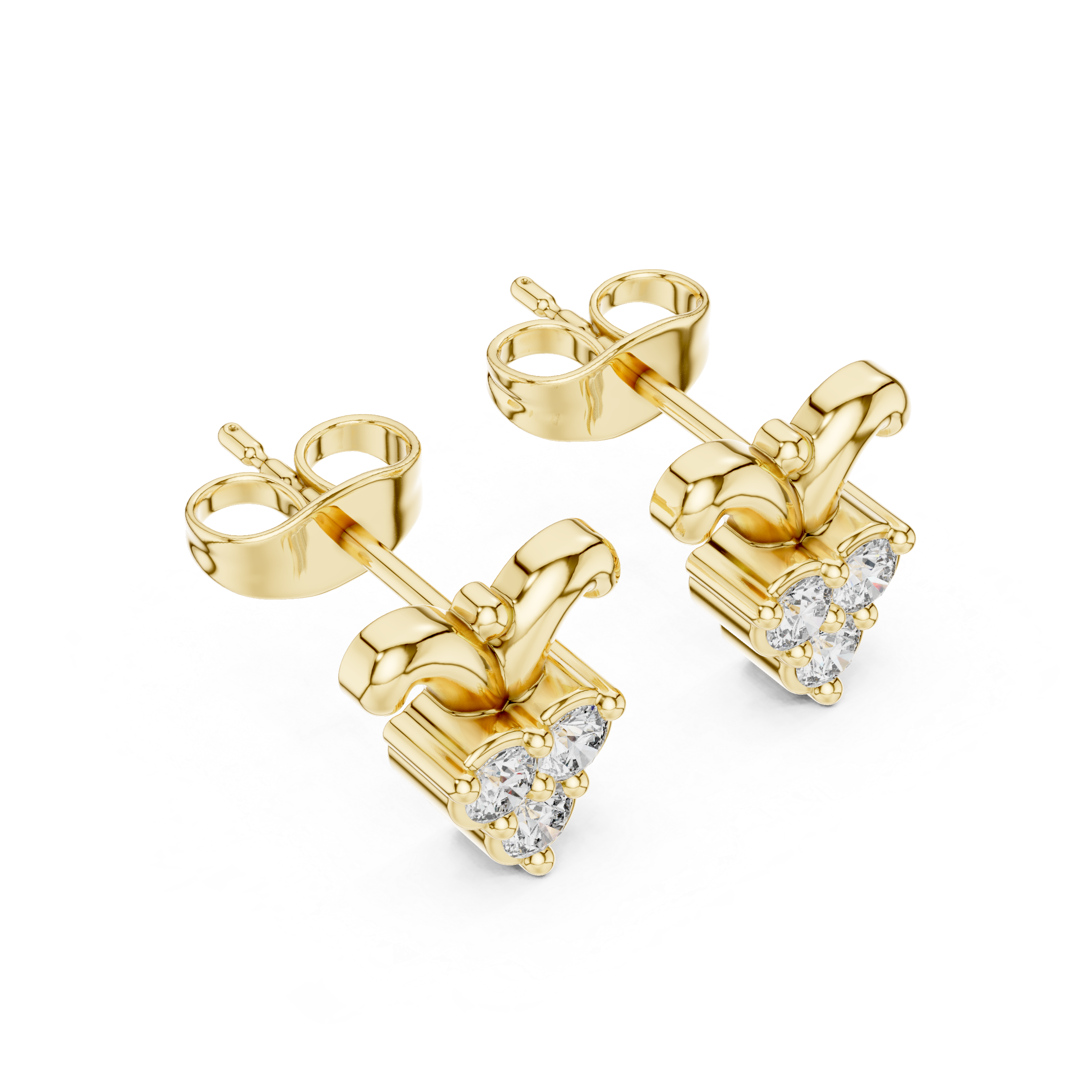 Luxury Clover Drop Diamond Stud Earrings