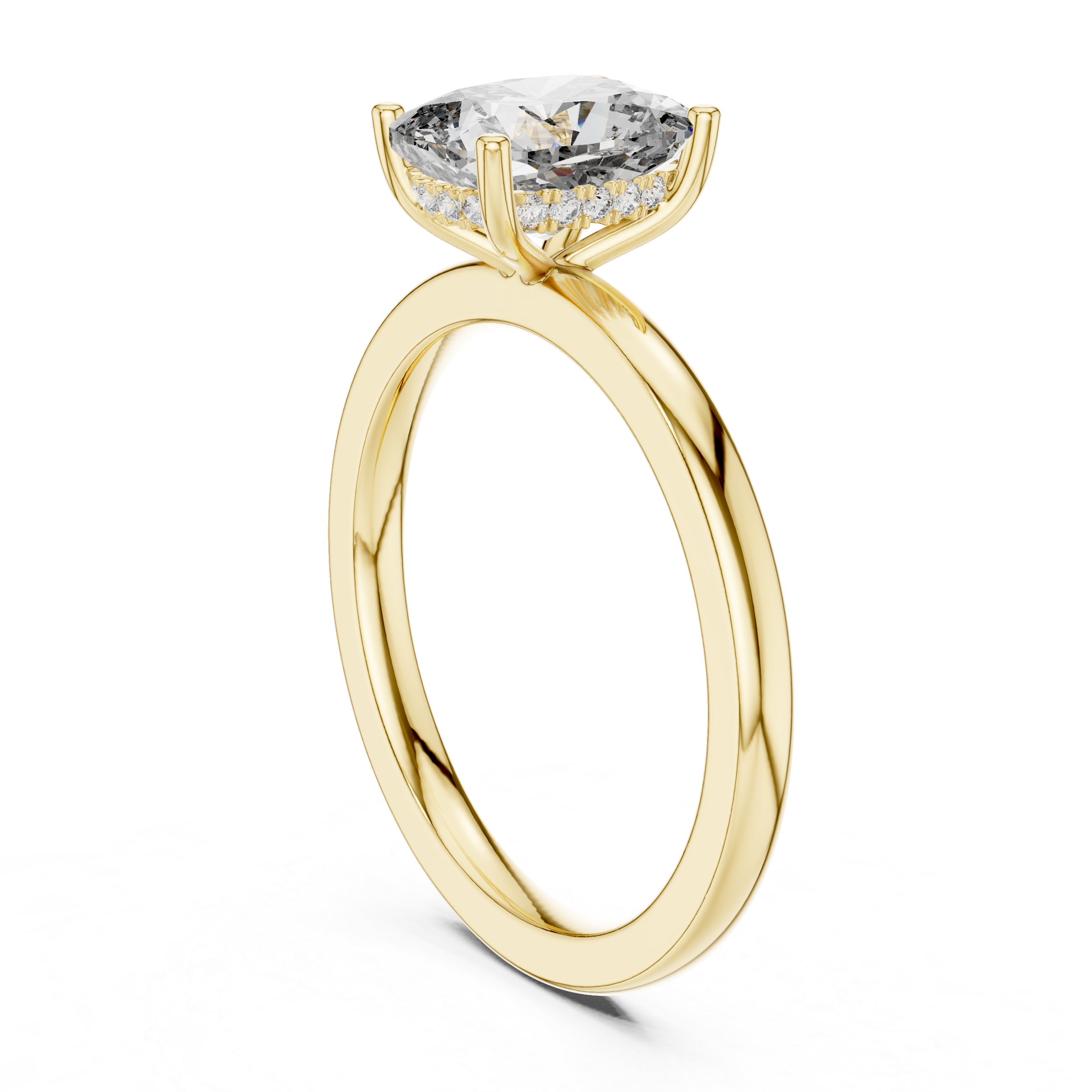 Minimal Cushion Solitaire Ring