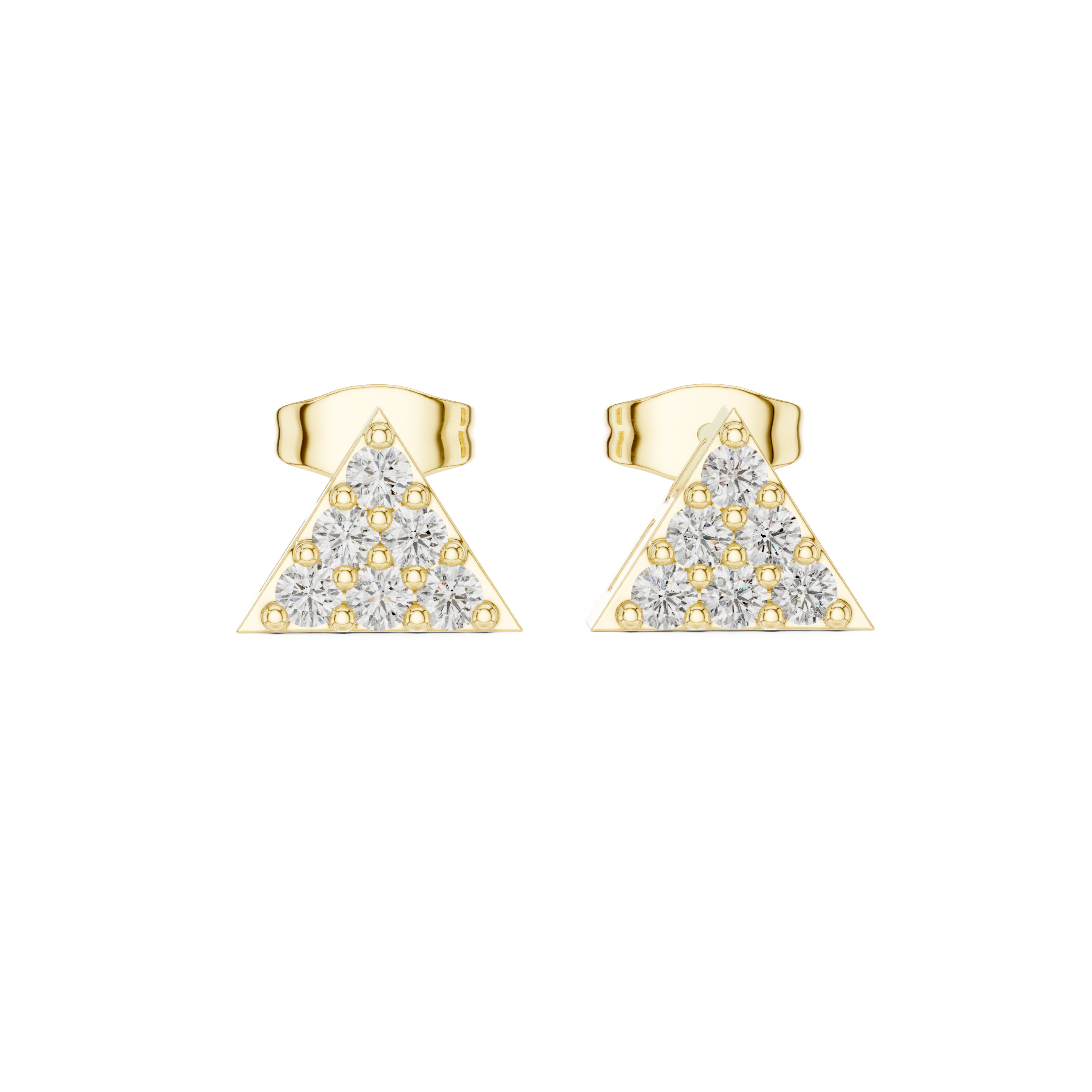 Luxury Triangle Diamond Stud Earrings