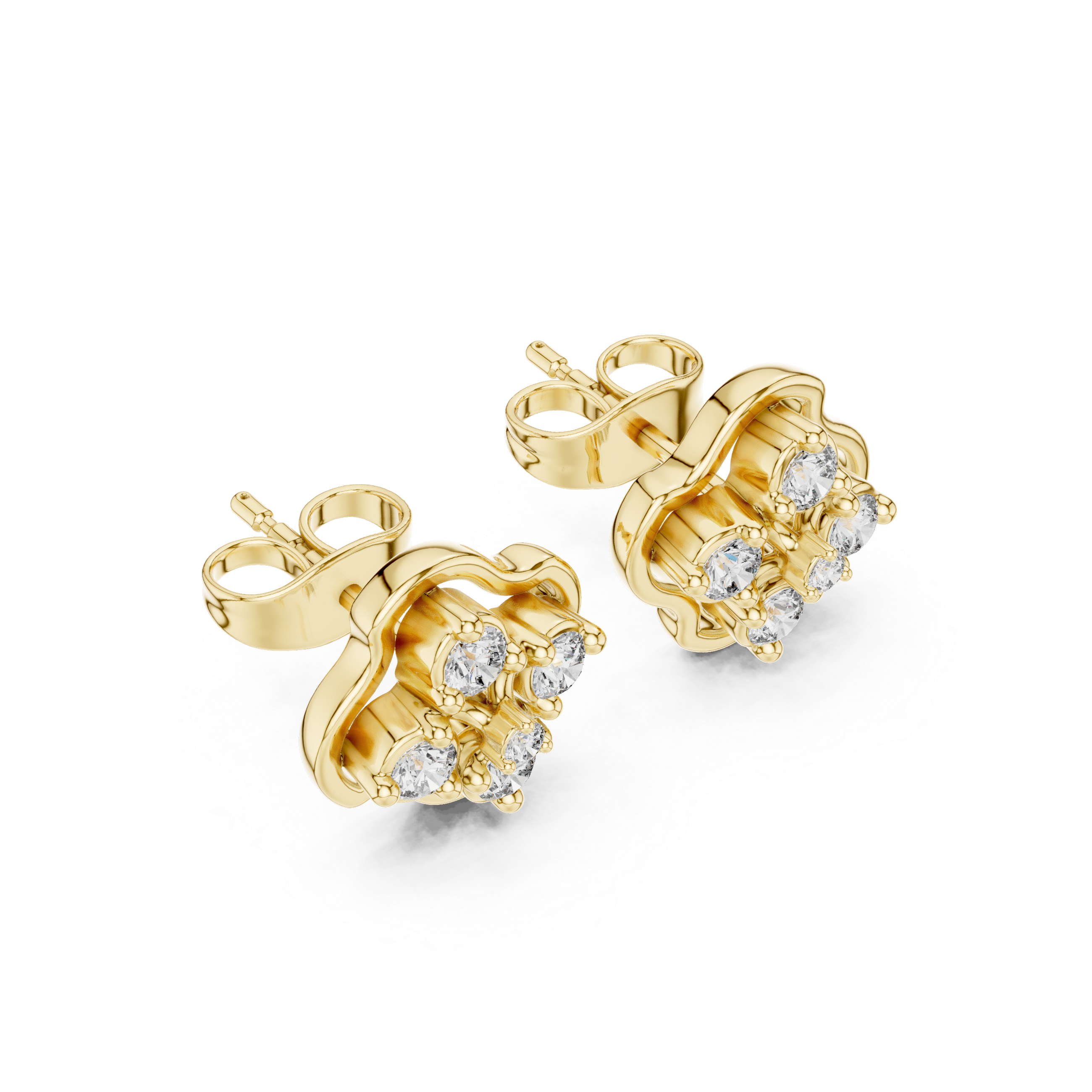 Luxury Floral Cluster Stud Earrings