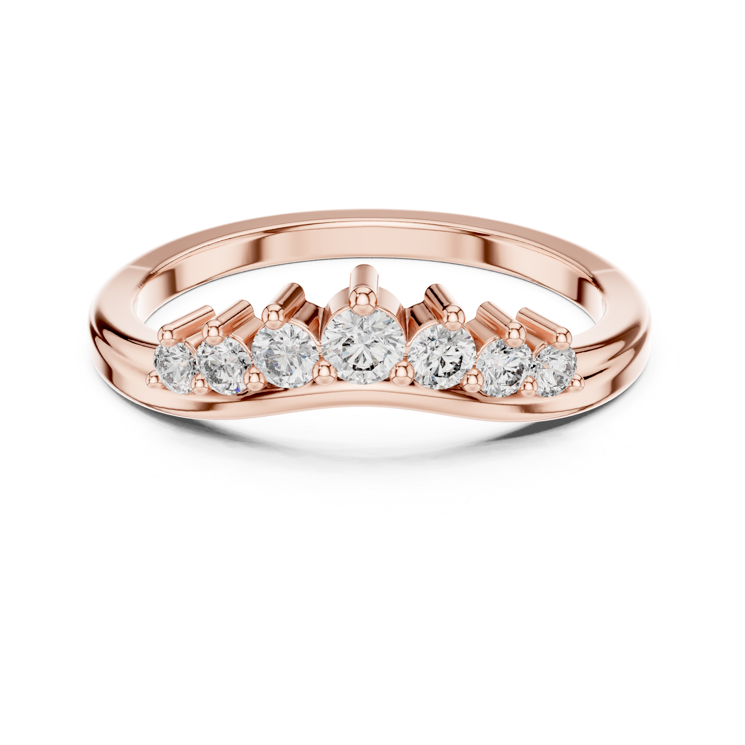 Curved Seven Stone Diamond Ring