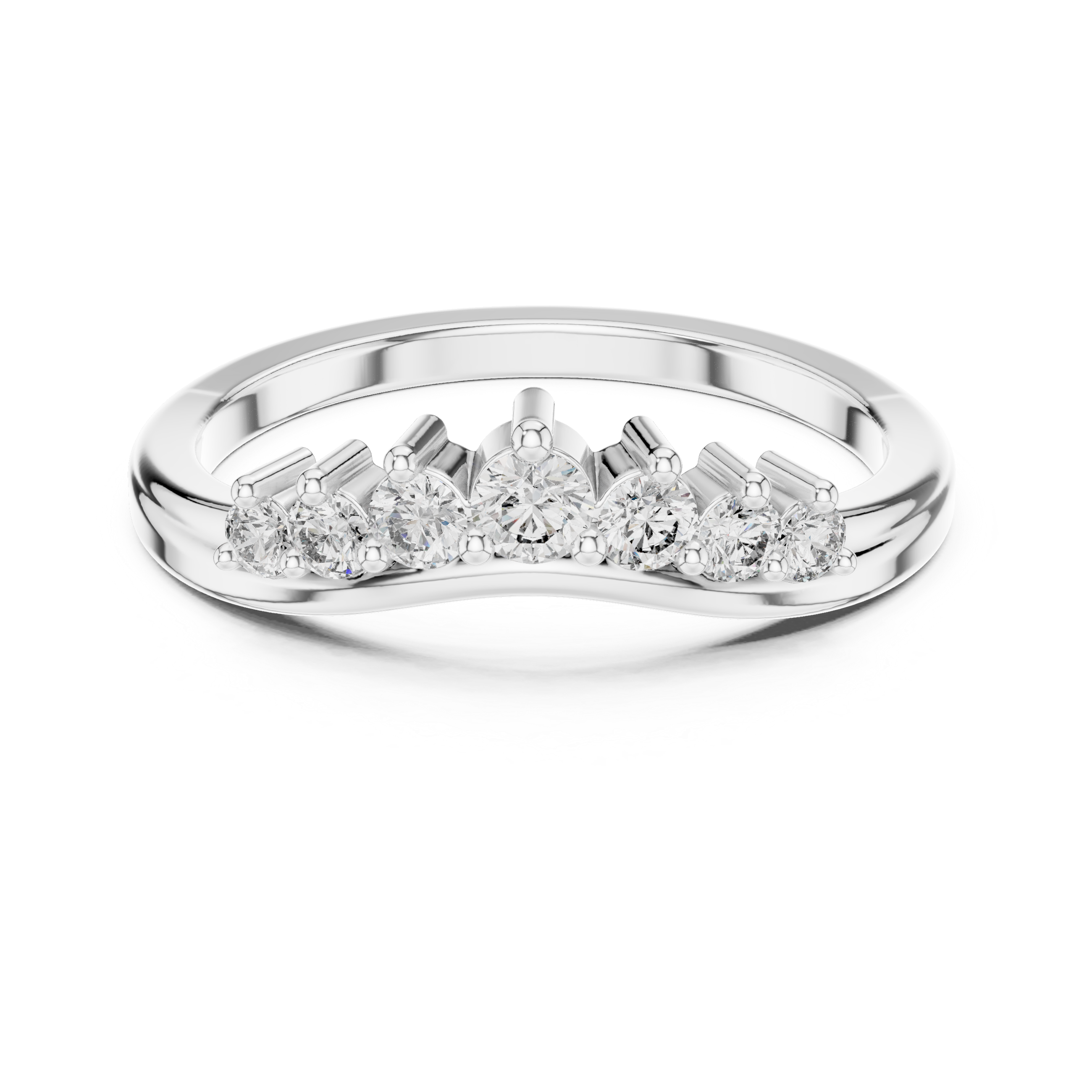 Curved Seven Stone Diamond Ring