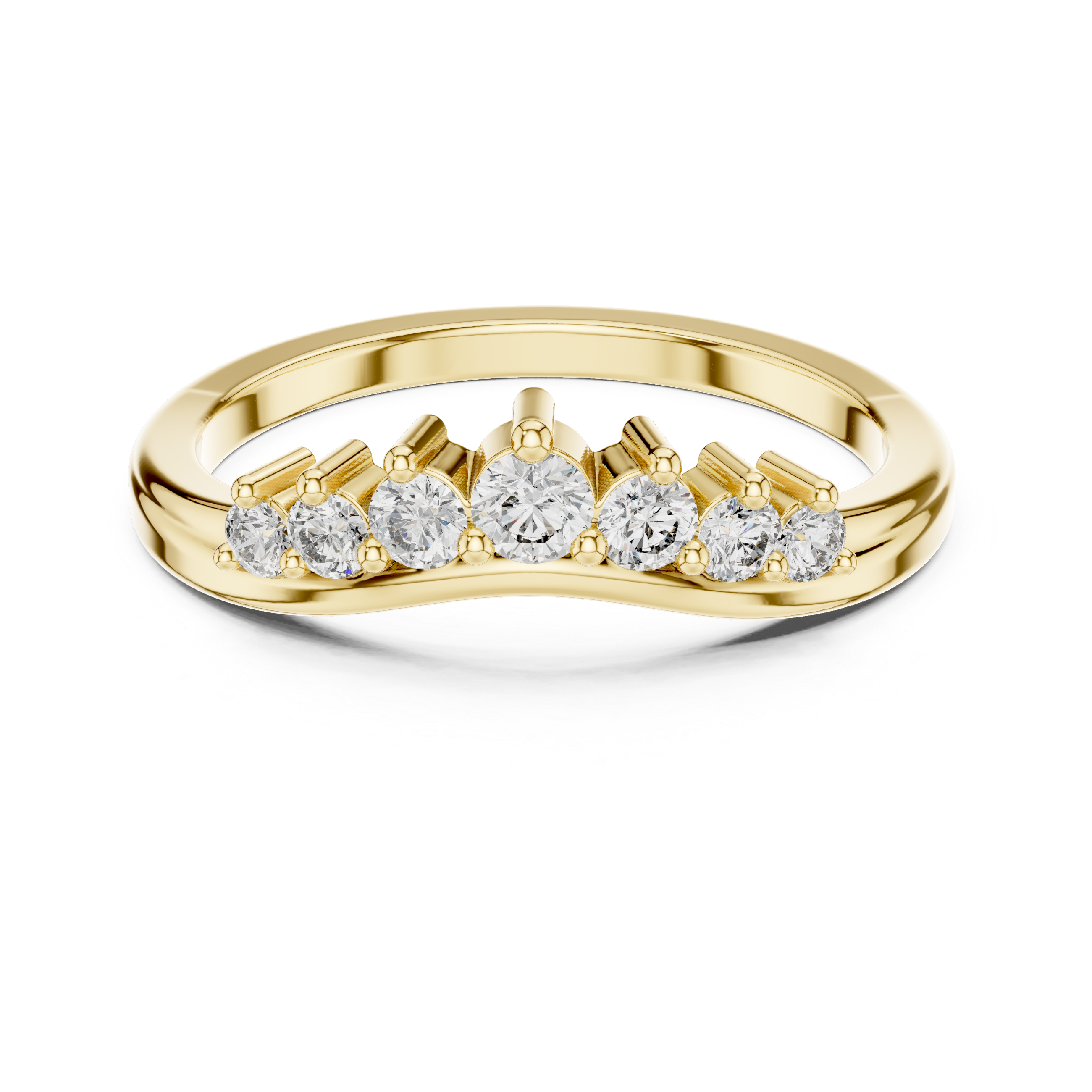 Curved Seven Stone Diamond Ring