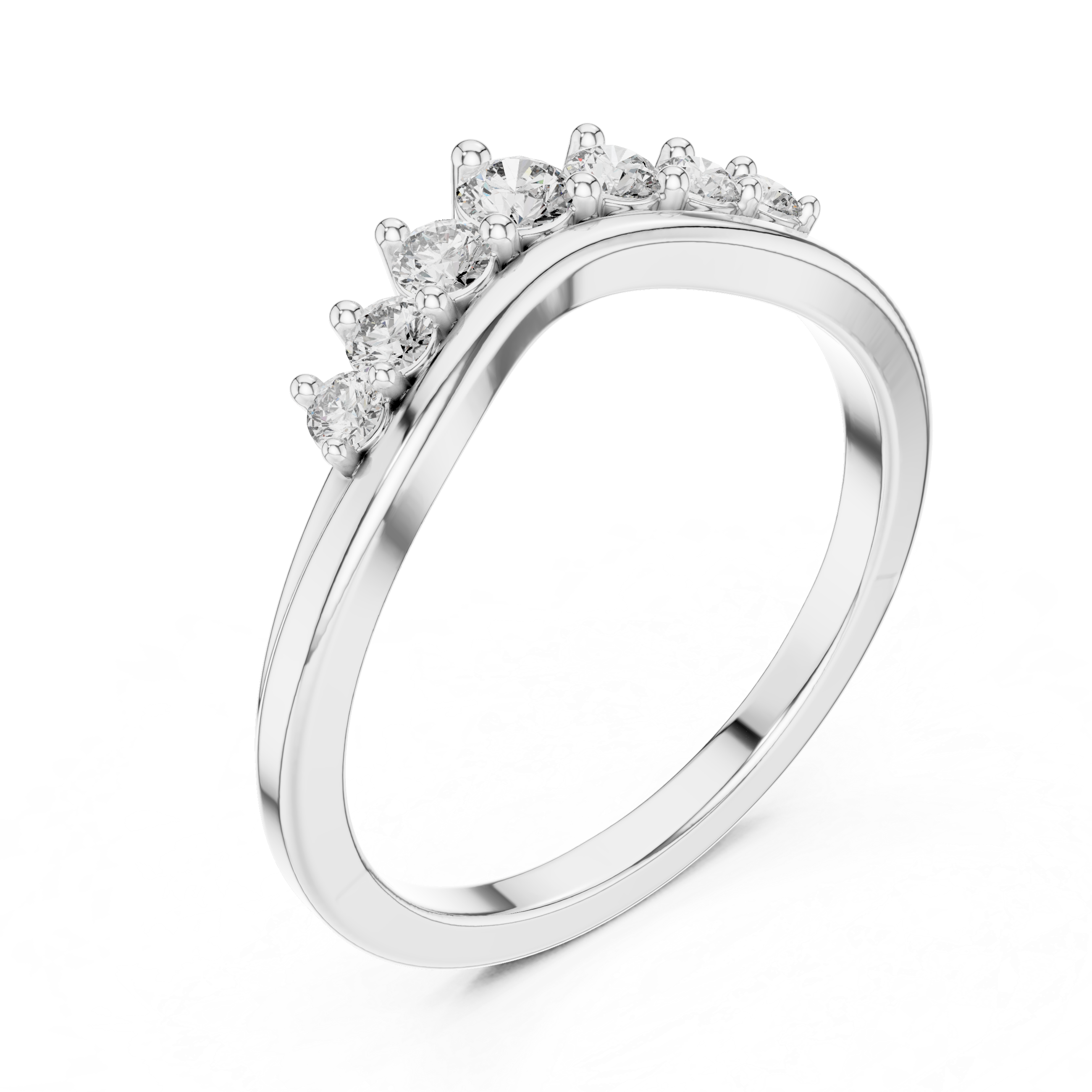 Curved Seven Stone Diamond Ring