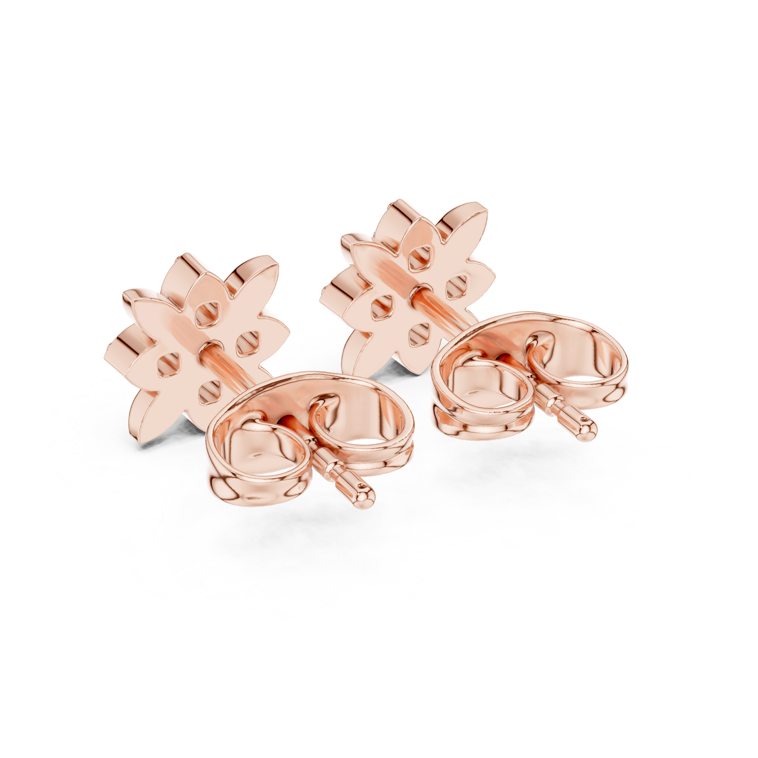 Diamond Floral Stud Earrings
