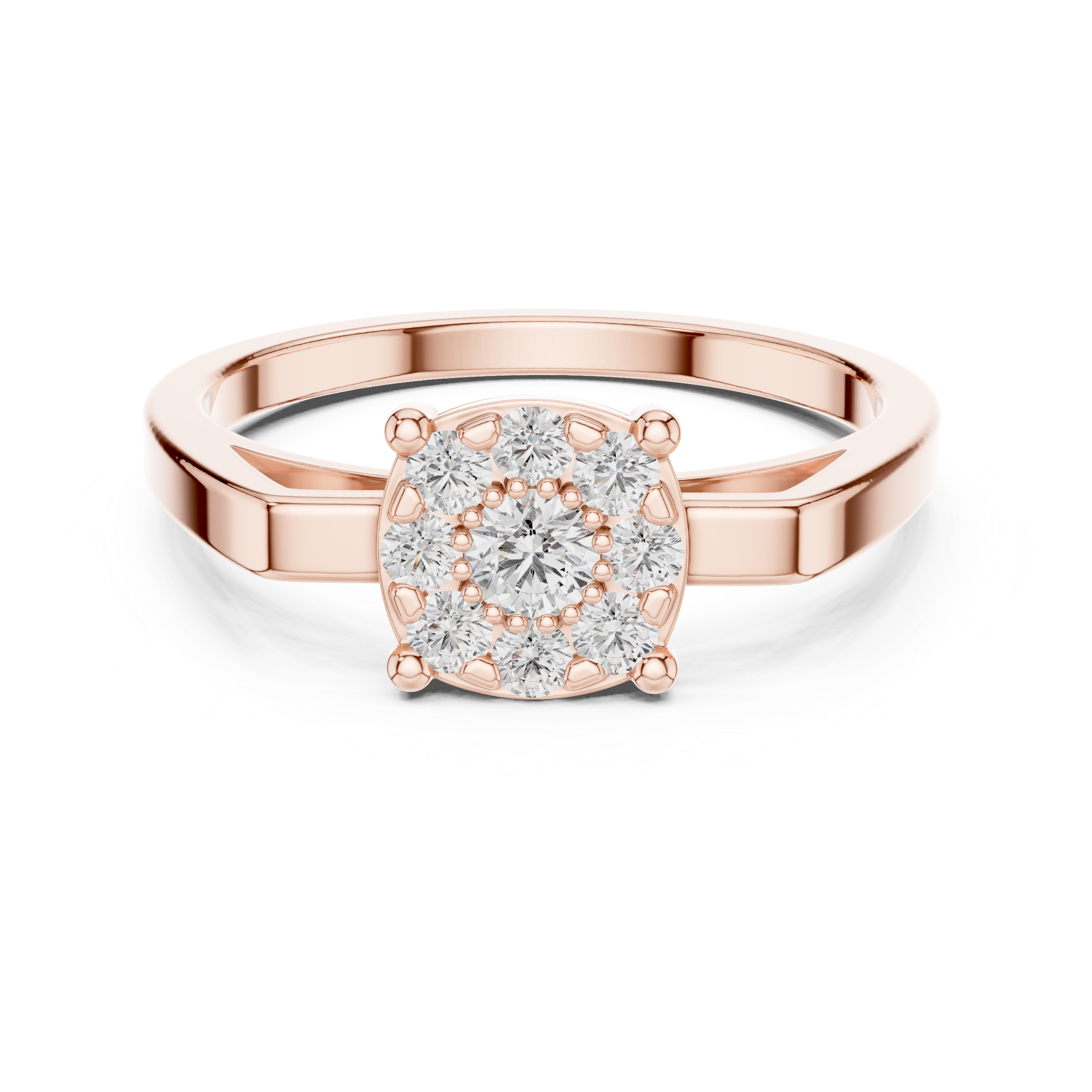 Classic Cluster Diamond Engagement Ring