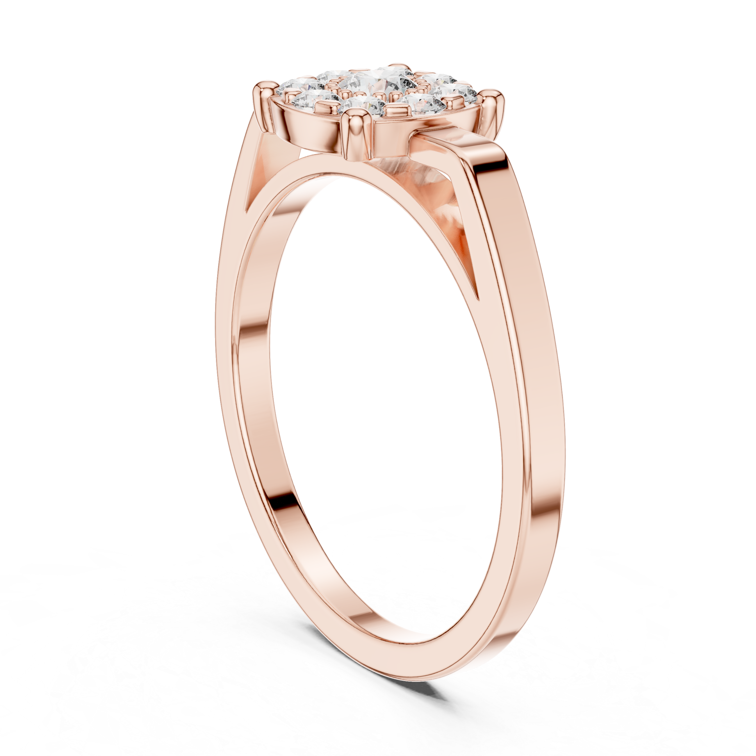 Classic Cluster Diamond Engagement Ring