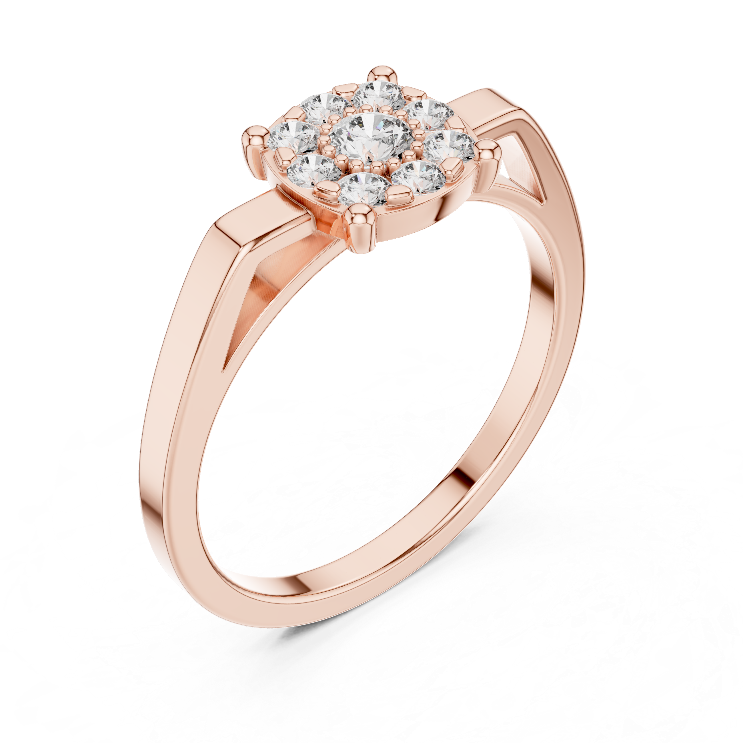 Classic Cluster Diamond Engagement Ring