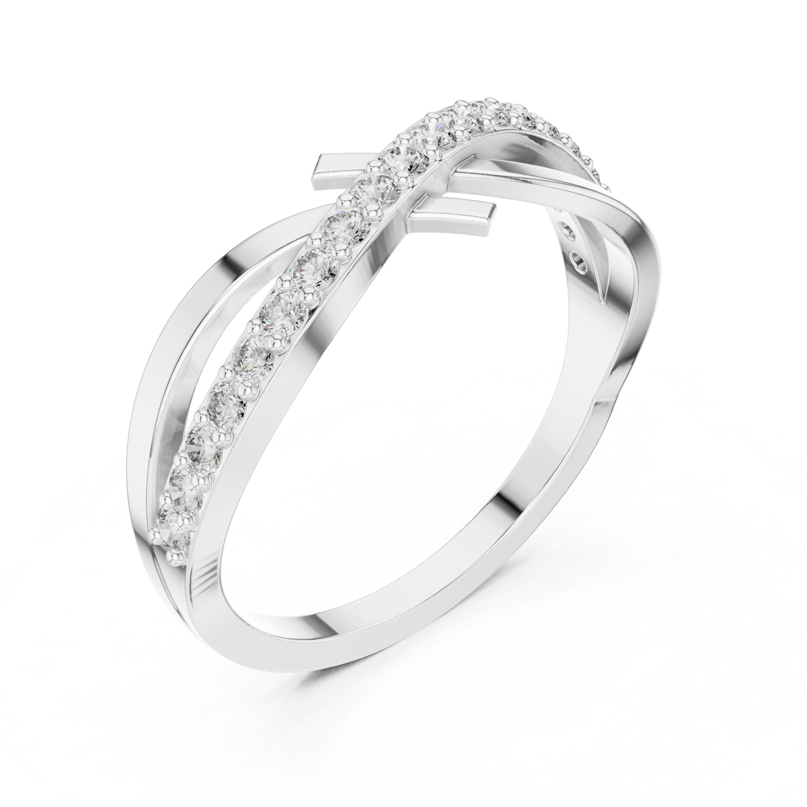 Infinity Diamond Crossover Ring