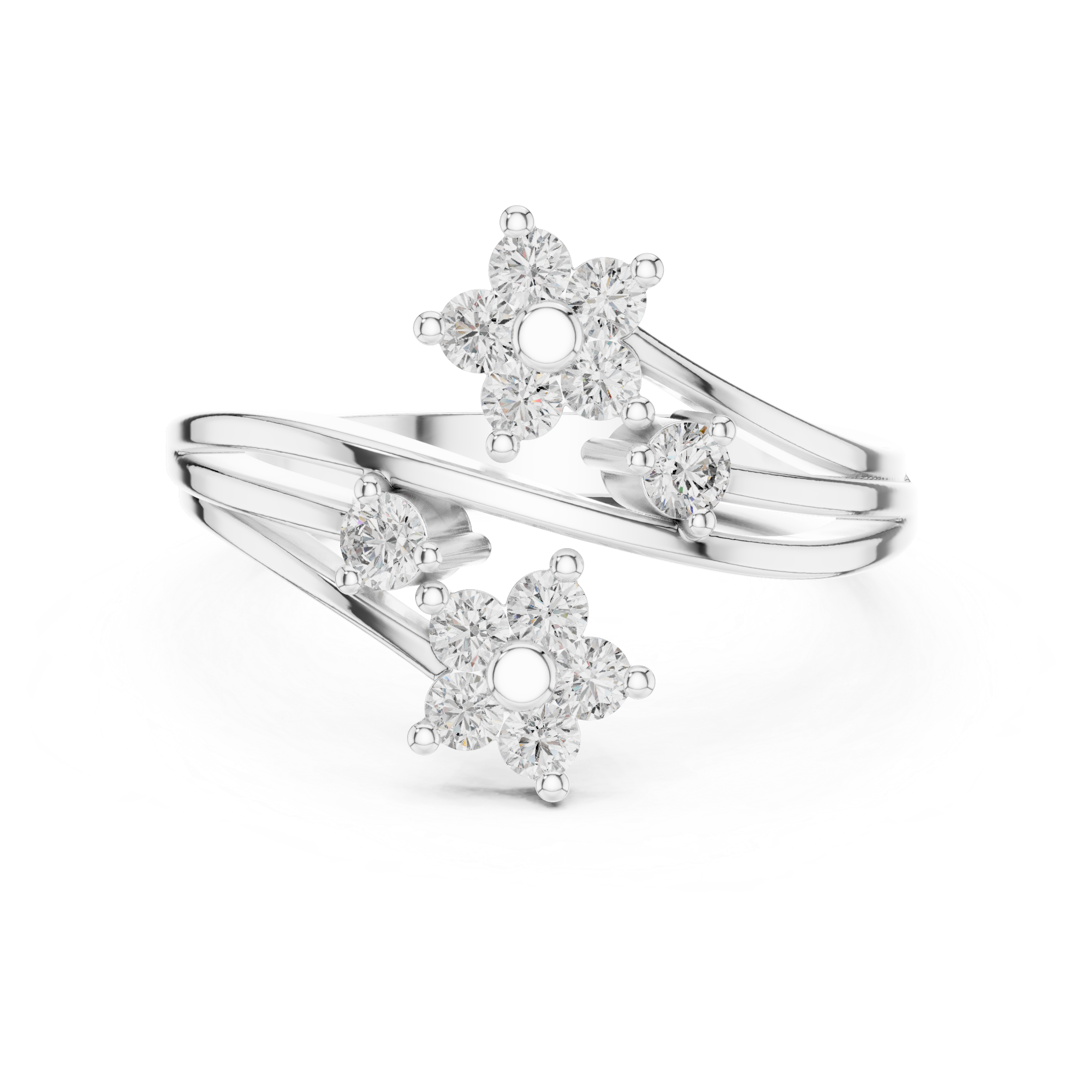 Floral Diamond Wrap Ring