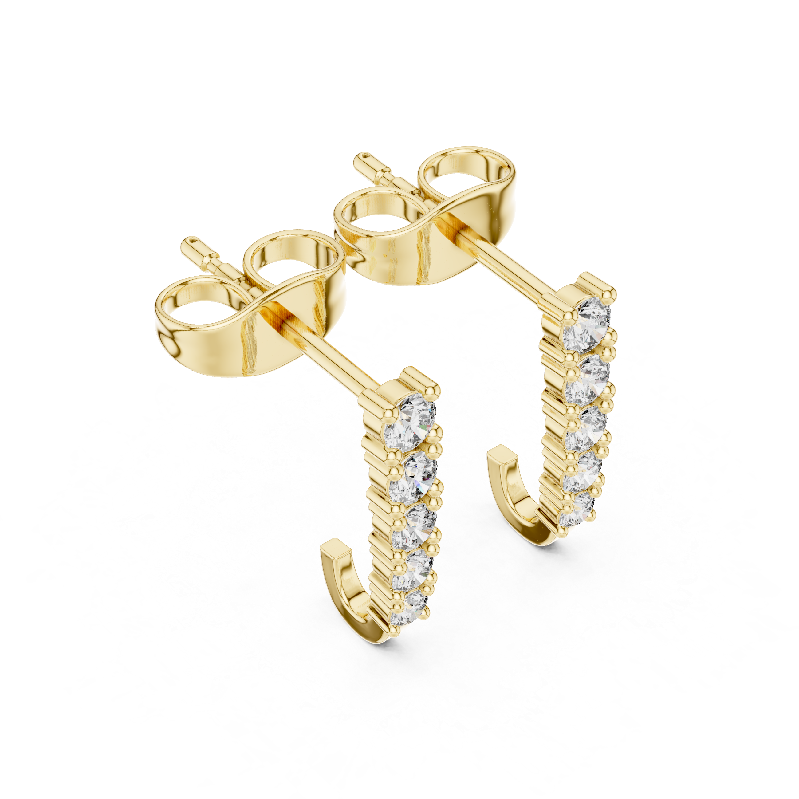 Vertical Diamond Bar Drop Stud Earrings