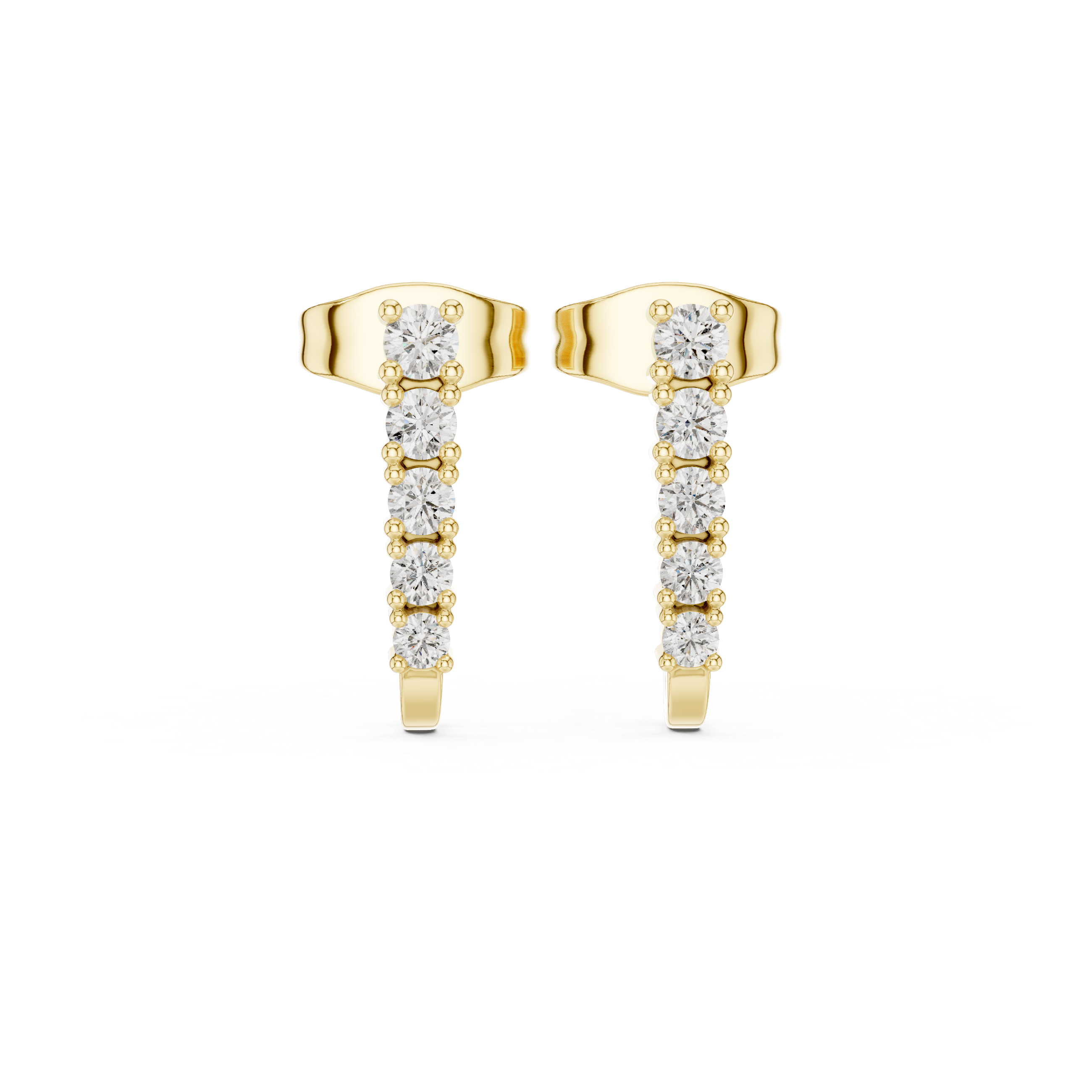 Vertical Diamond Bar Drop Stud Earrings