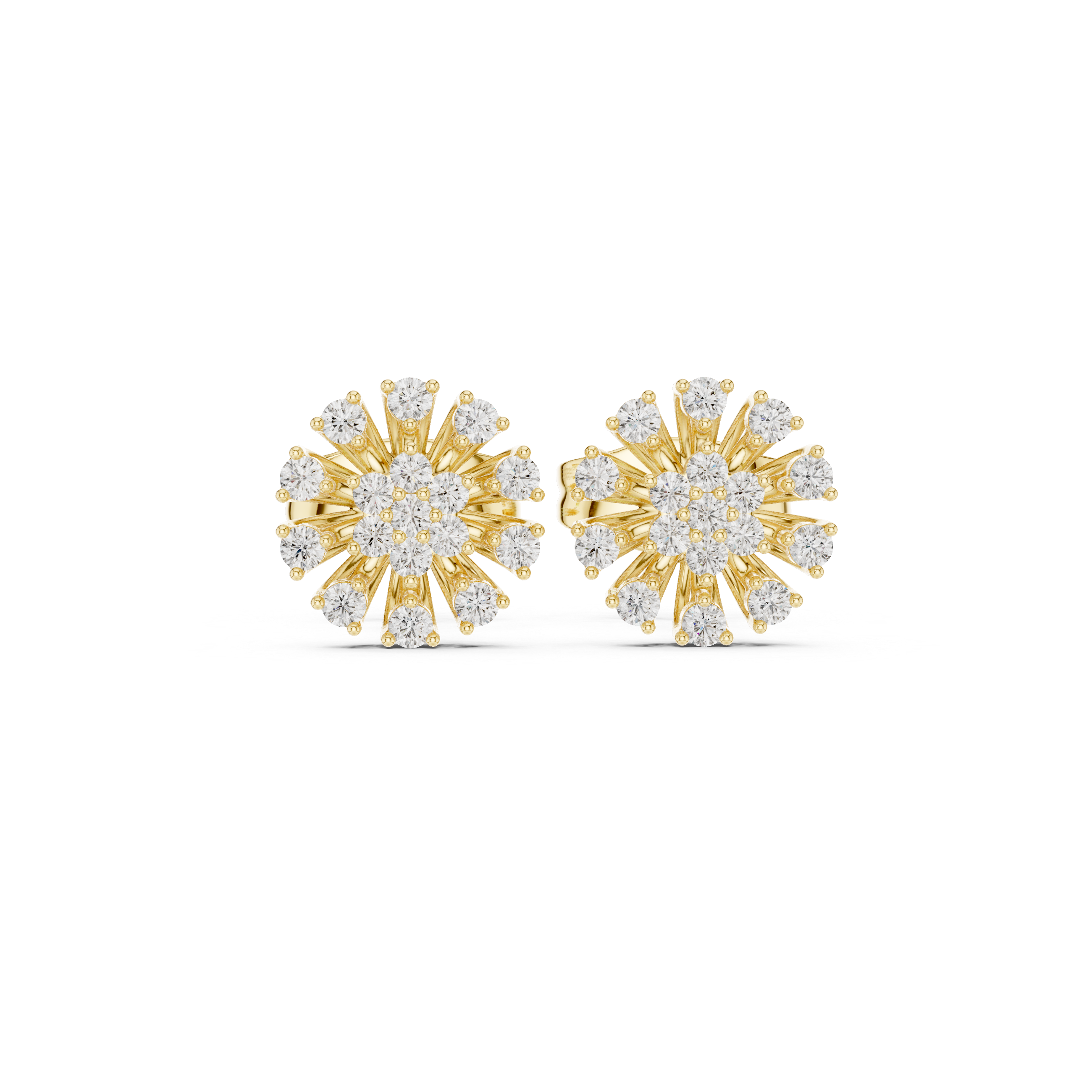 Diamond Radiant Bloom Stud Earrings