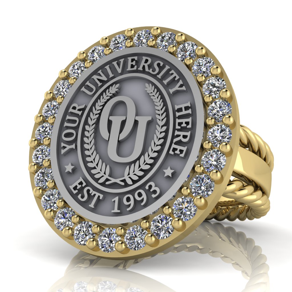 Circum Oval | Rope Edge Band Custom Collage Ring