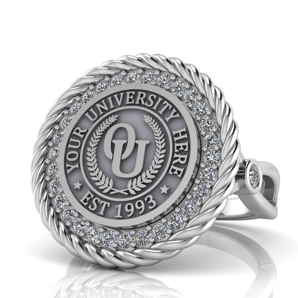 Arrecerat | Infinity Bezel Band Custom College Ring