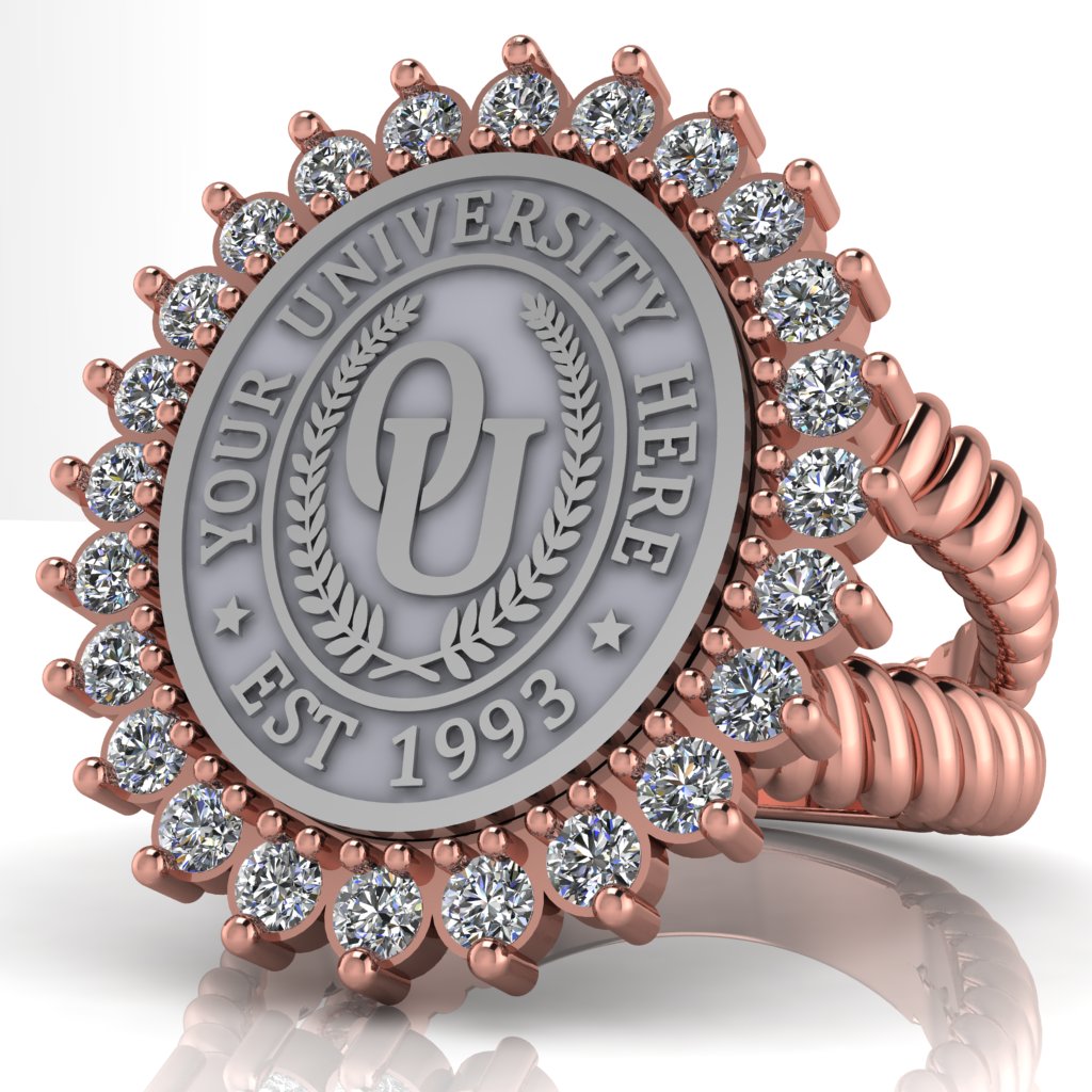 Serku Oval | V-Rope Band Custom College Ring