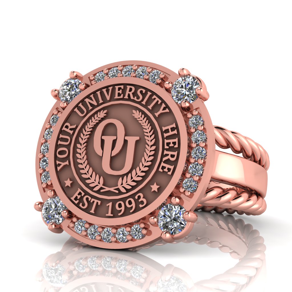 Voir | Rope Edge Band Custom College Ring