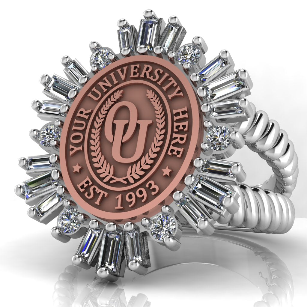 Tramontana Oval | V-Rope Band Custom College Ring