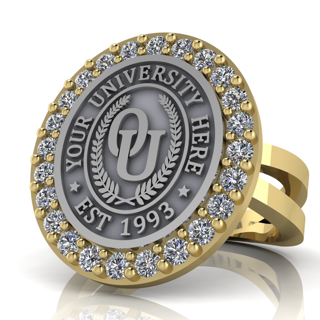 Circum Oval | Knife Edge Band Custom Collage Ring