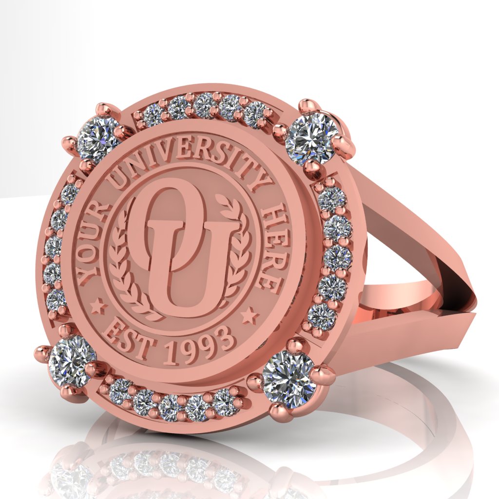F-Sparkles | V-Frame Band Custom College Ring