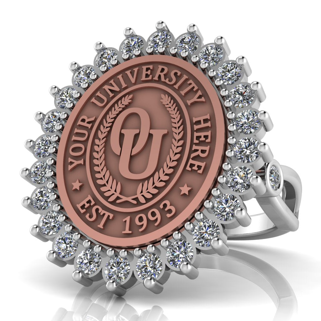 Serku Oval | Infinity Bezel Band Custom College Ring