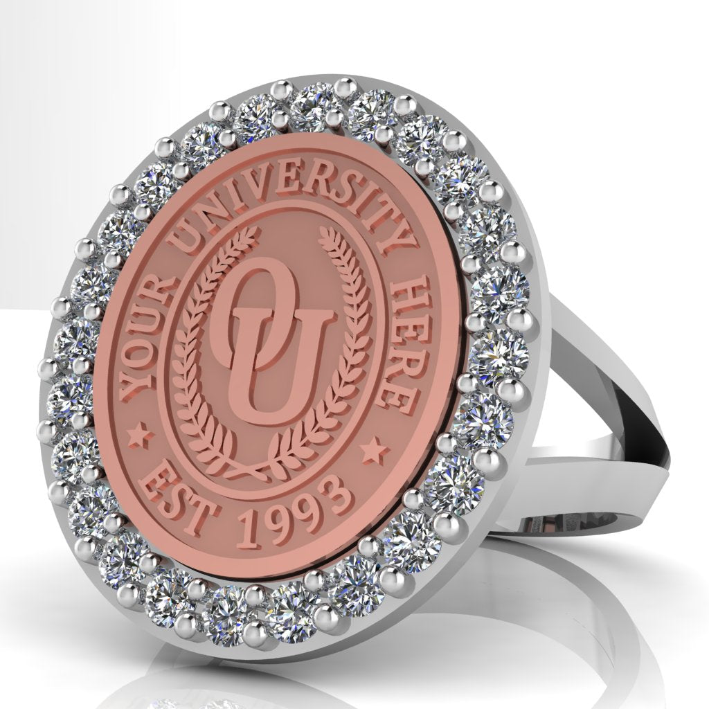 Circum Oval | V-Frame Band Custom College Ring