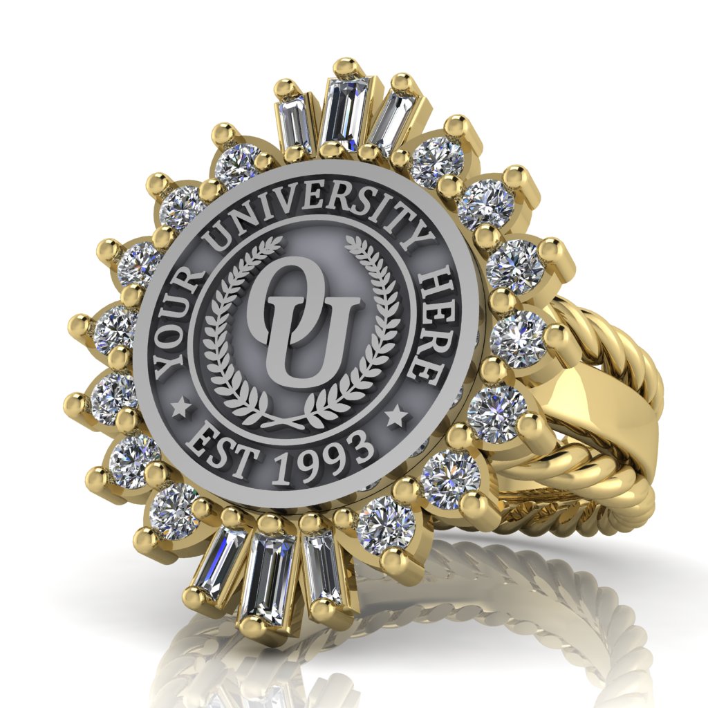 Seren | Rope Edge Band Custom Collage Ring