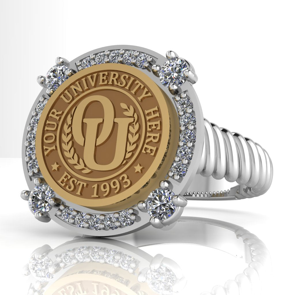F-Sparkles | Rope Core Band Custom College Ring