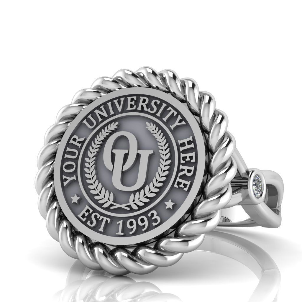 Lubid | Infinity Bezel Band Custom College Ring