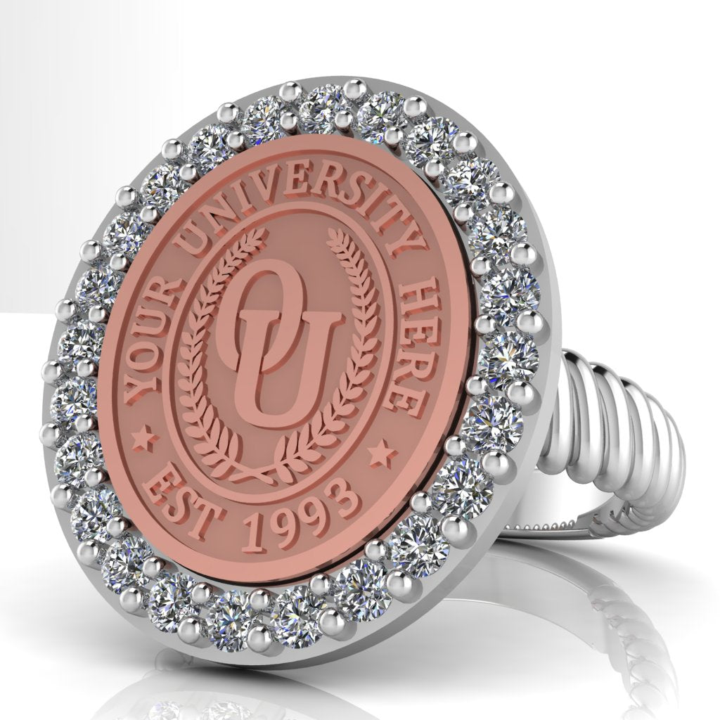 Circum Oval | Rope Core Band Custom College Ring