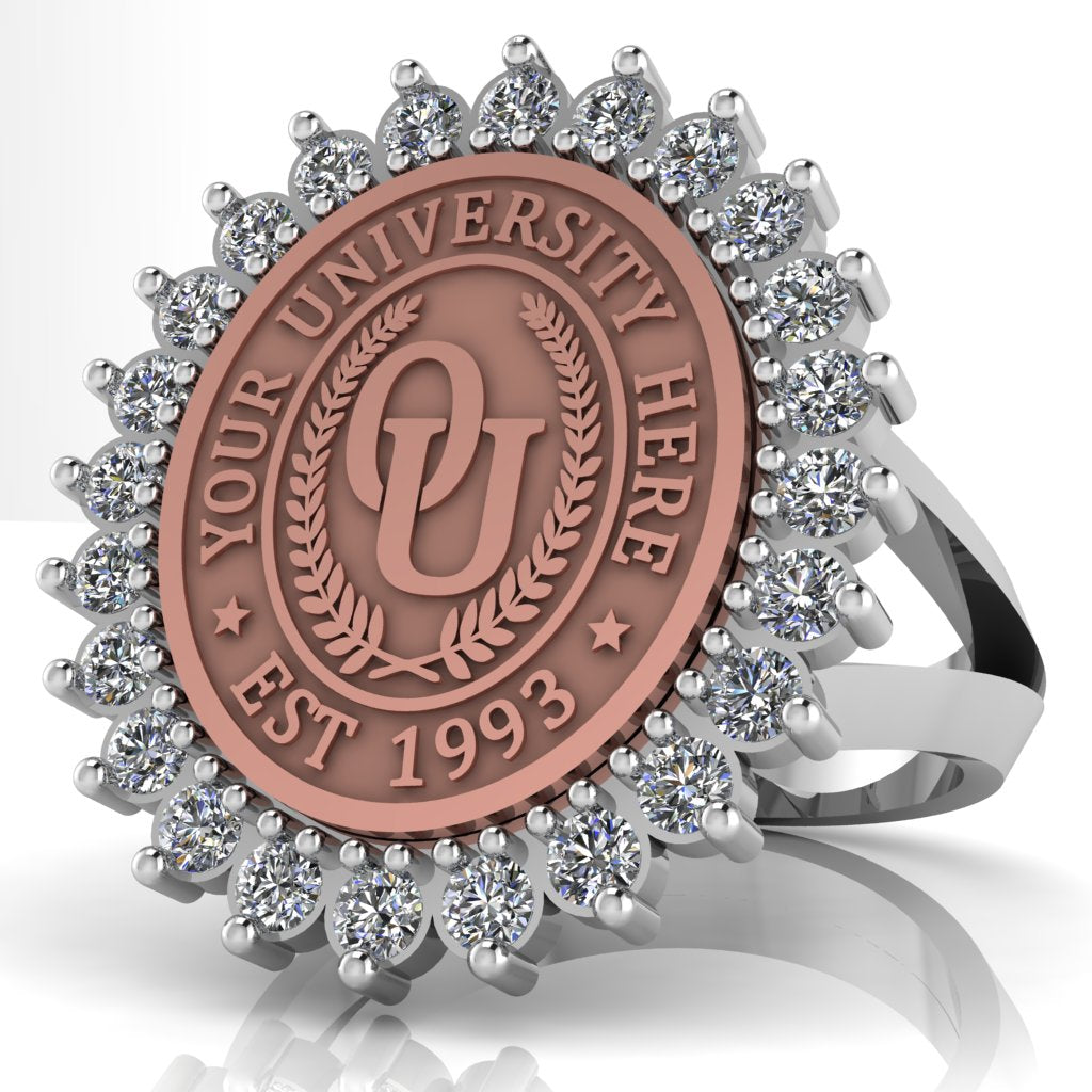 Serku Oval | V-Frame Band Custom College Ring