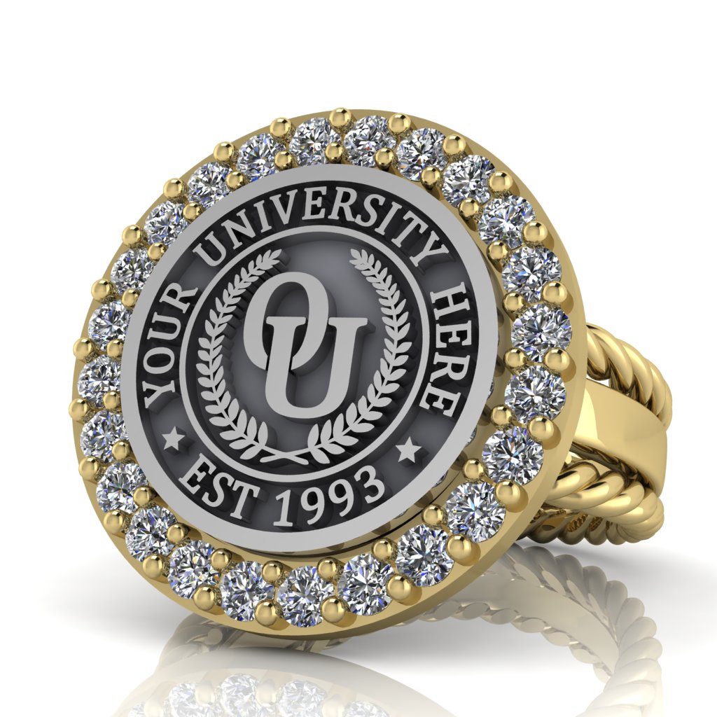 Circum | Rope Edge Band Custom Collage Ring