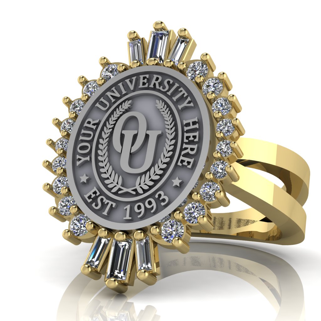 Seren Oval | Knife Edge Band Custom Collage Ring