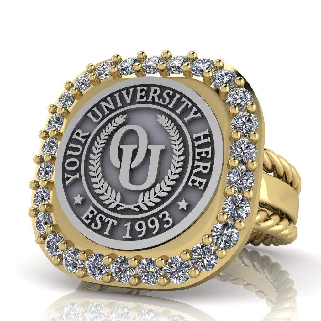 Radius | Rope Edge Band Custom Collage Ring