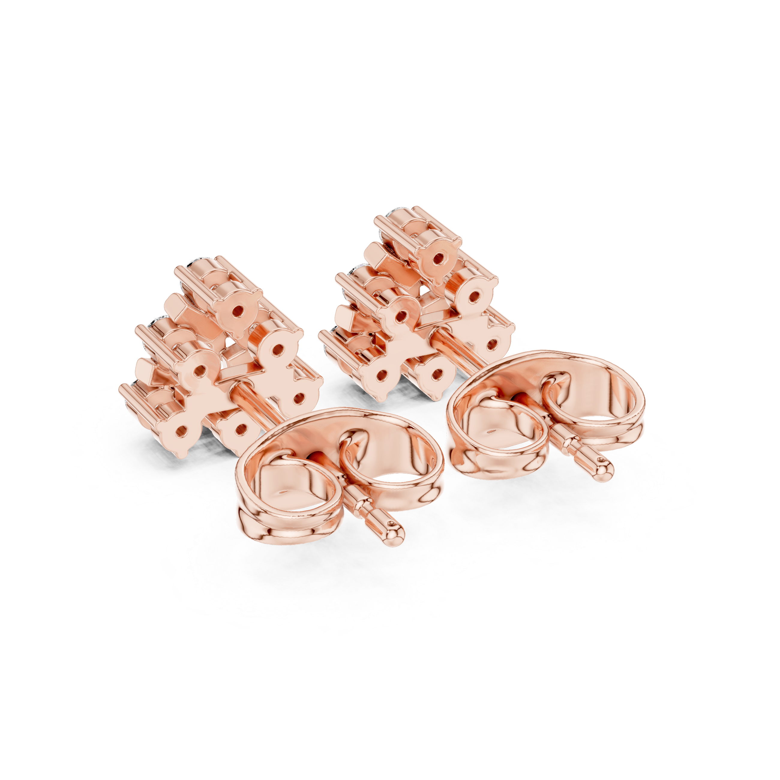 Cluster Diamond Snowflake Stud Earrings