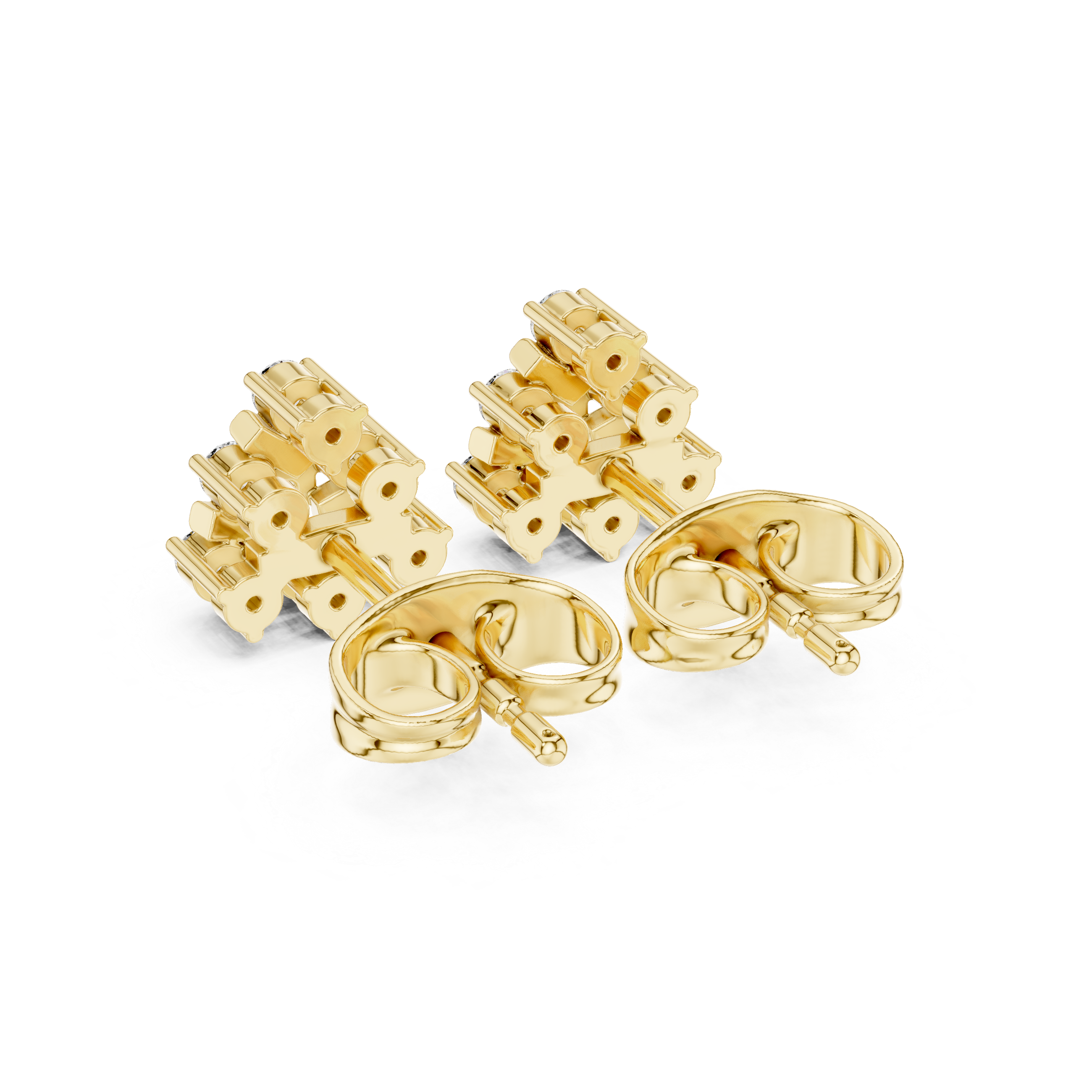 Cluster Diamond Snowflake Stud Earrings