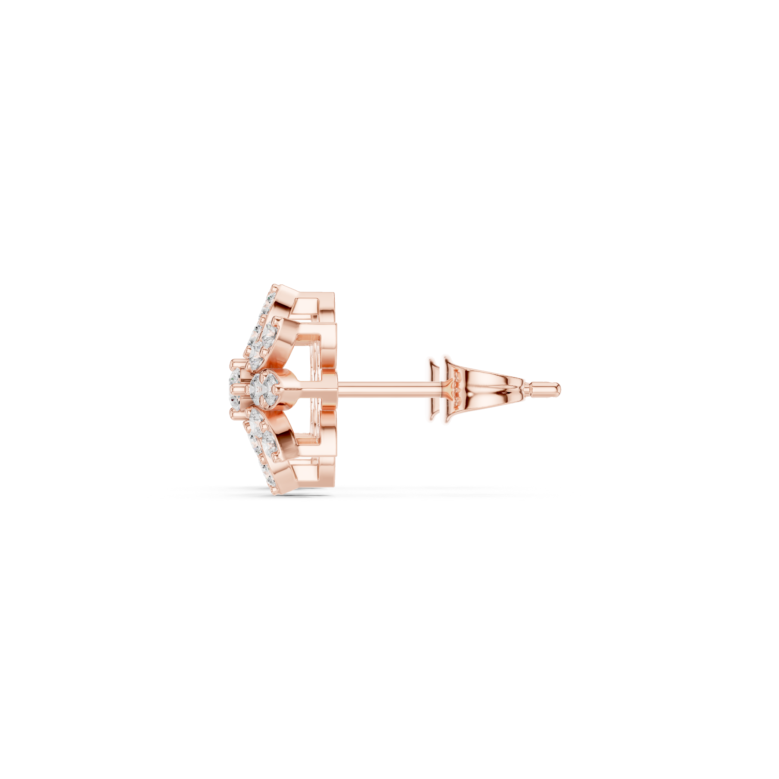 Floral Marquise & Round Diamond Cluster Stud Earrings