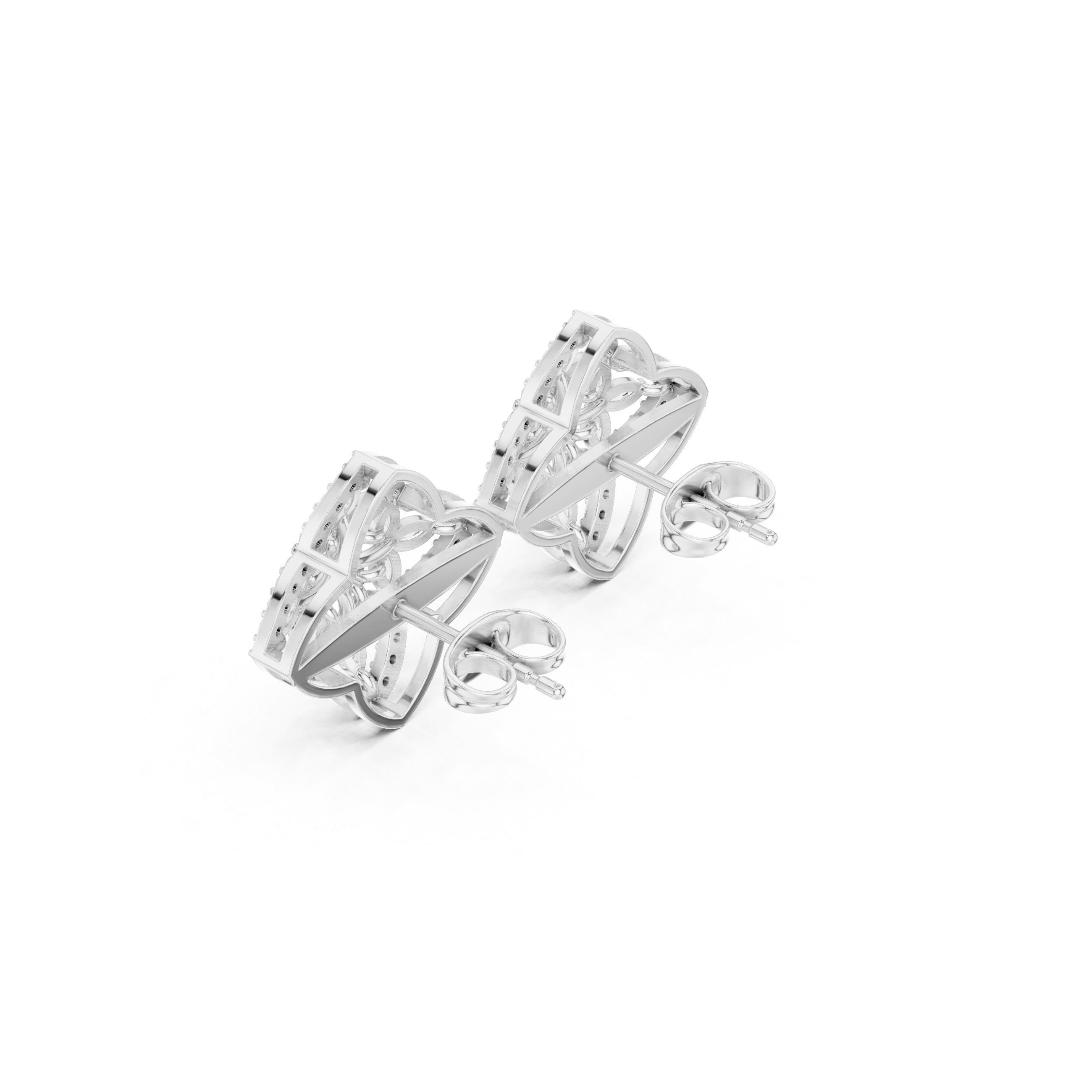 Marquise Cut Cluster Diamond Vintage Frame Stud Earrings