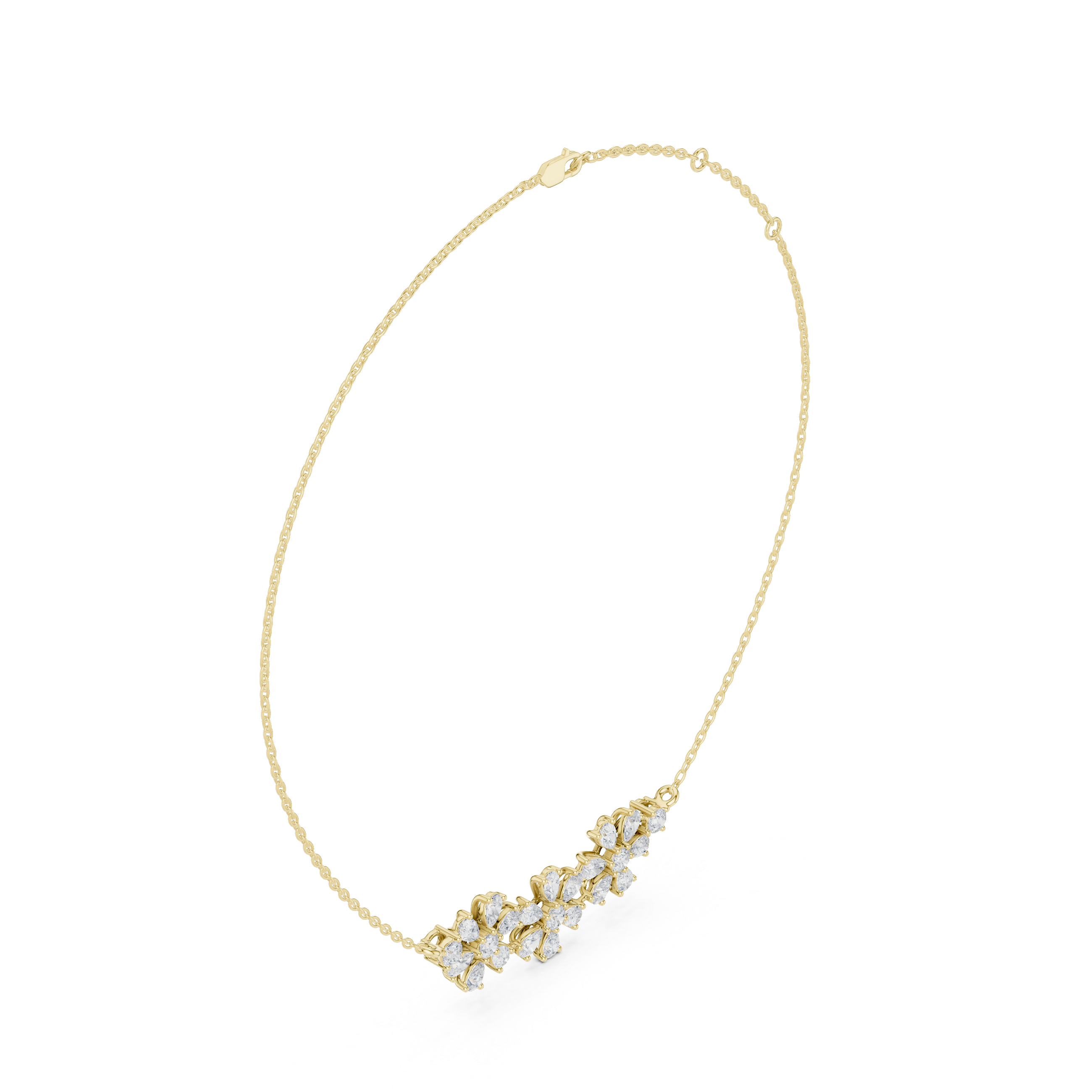 Floral Cluster Diamond Necklace