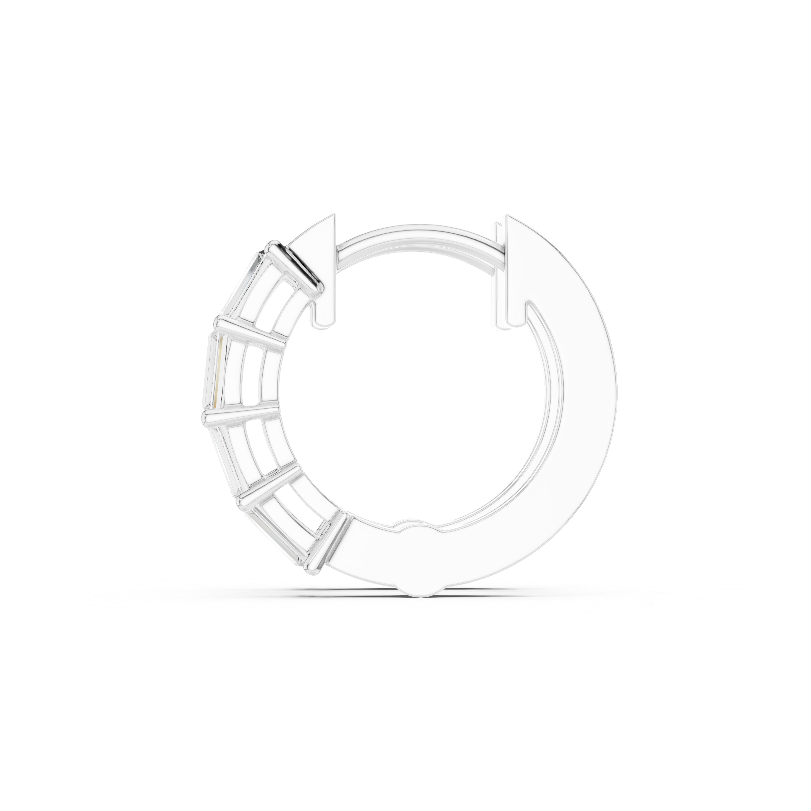 Modern Baguette Cut Hoop Earrings