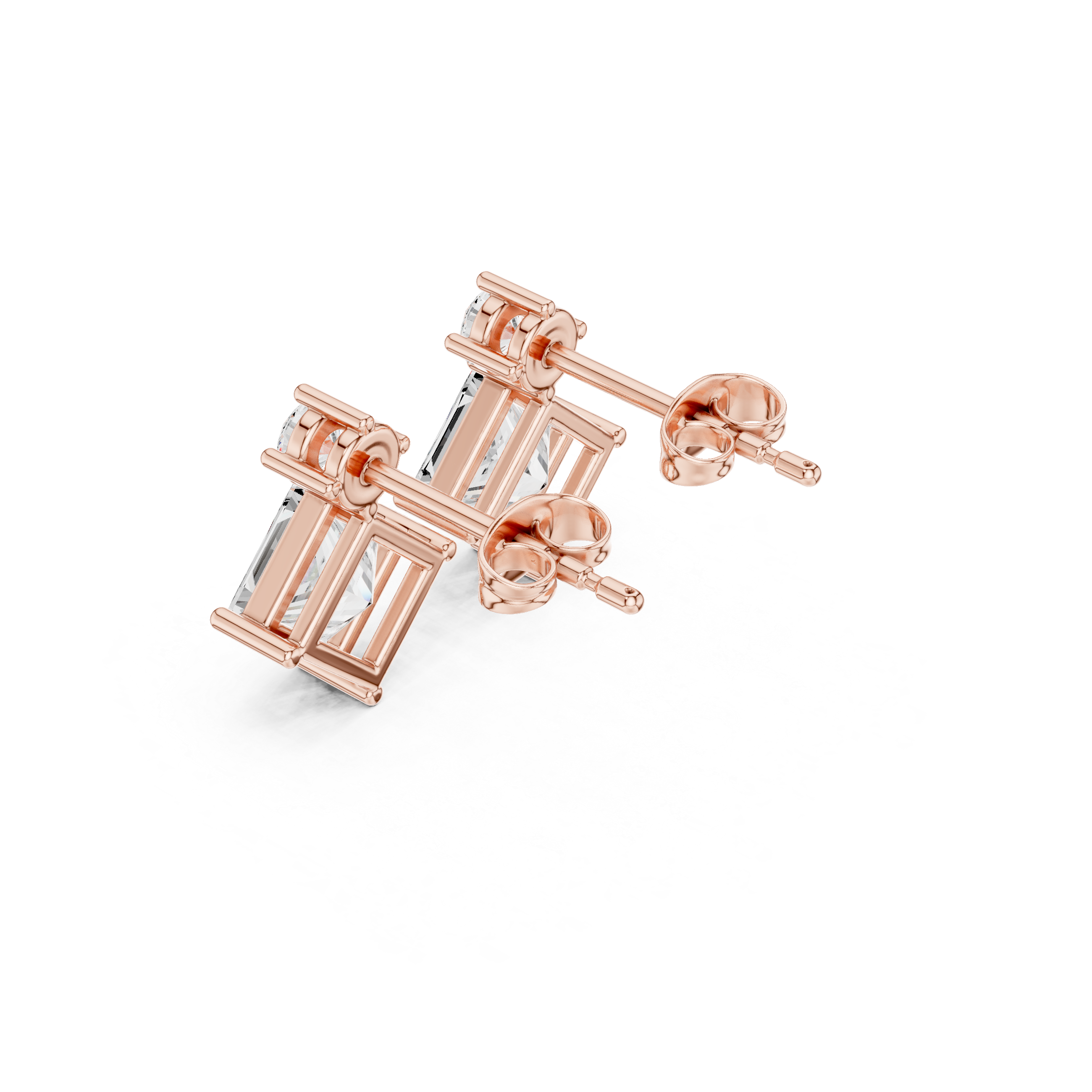Princess Cut Stone Modern Drop Earrings