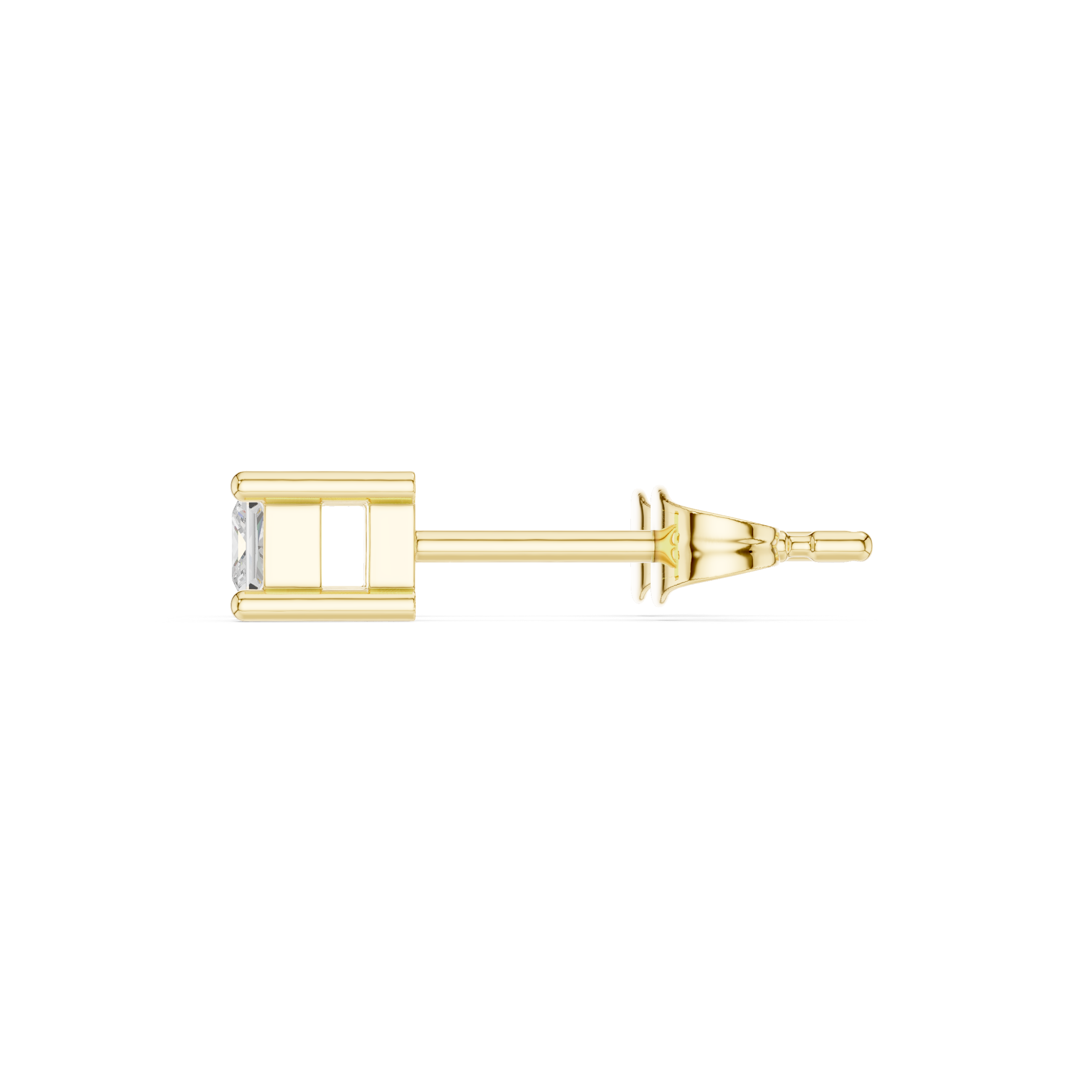 Minimal Princess Cut Solitaire Stud Earrings – Timeless Classic Design